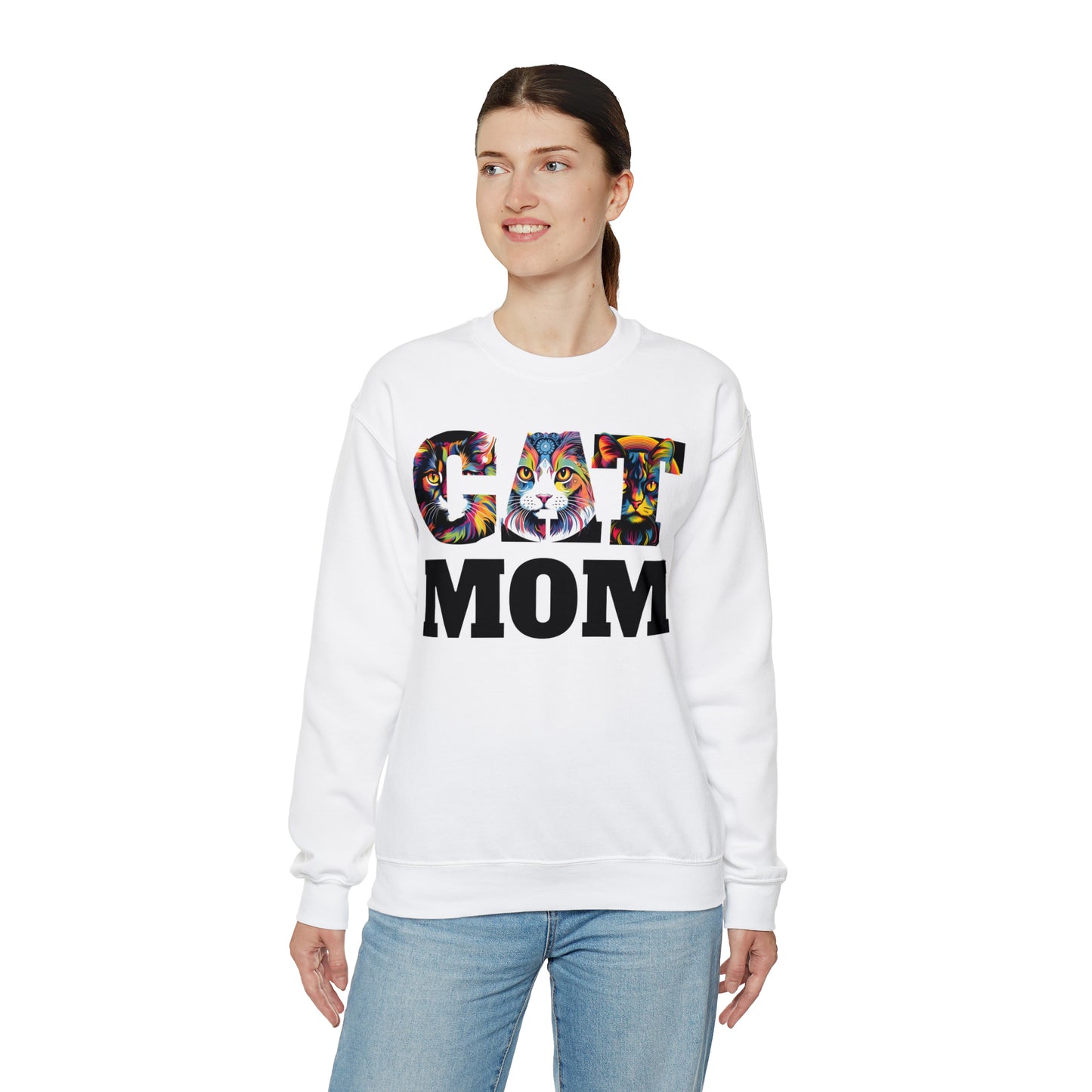 Cat Mom Sweatshirt Cat Sweatshirt Cat Crewneck Sweatshirt Cat Mom Gift Cat Lover Gift Cat Mama Shirt Cat Lover Sweater Animal Lover Gift