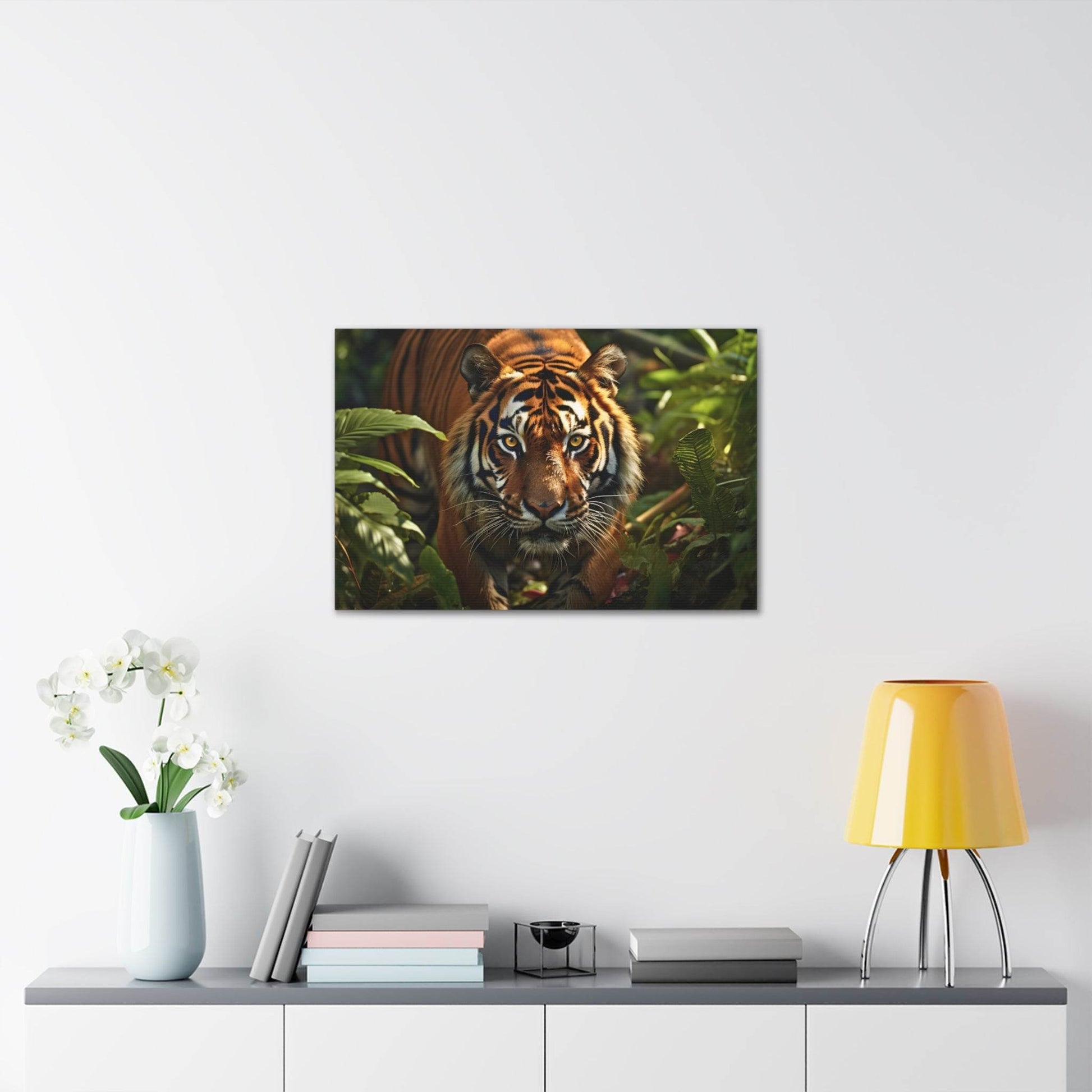 Tiger In Nature Art Canvas Gallery Wraps Tiger Print Large Canvas Art Animal Wall Art minimalist Wall Art Lover Gift - Giftsmojo