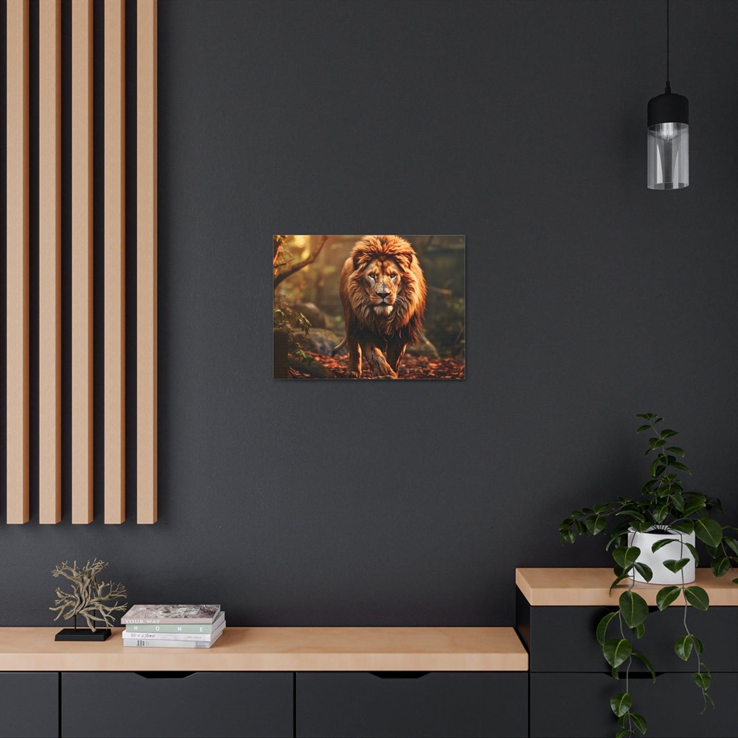 Wounded Lion In Nature Art Canvas Gallery Wraps Lion Print Large Canvas Art Animal Wall Art minimalist Wall Art Lover Gift