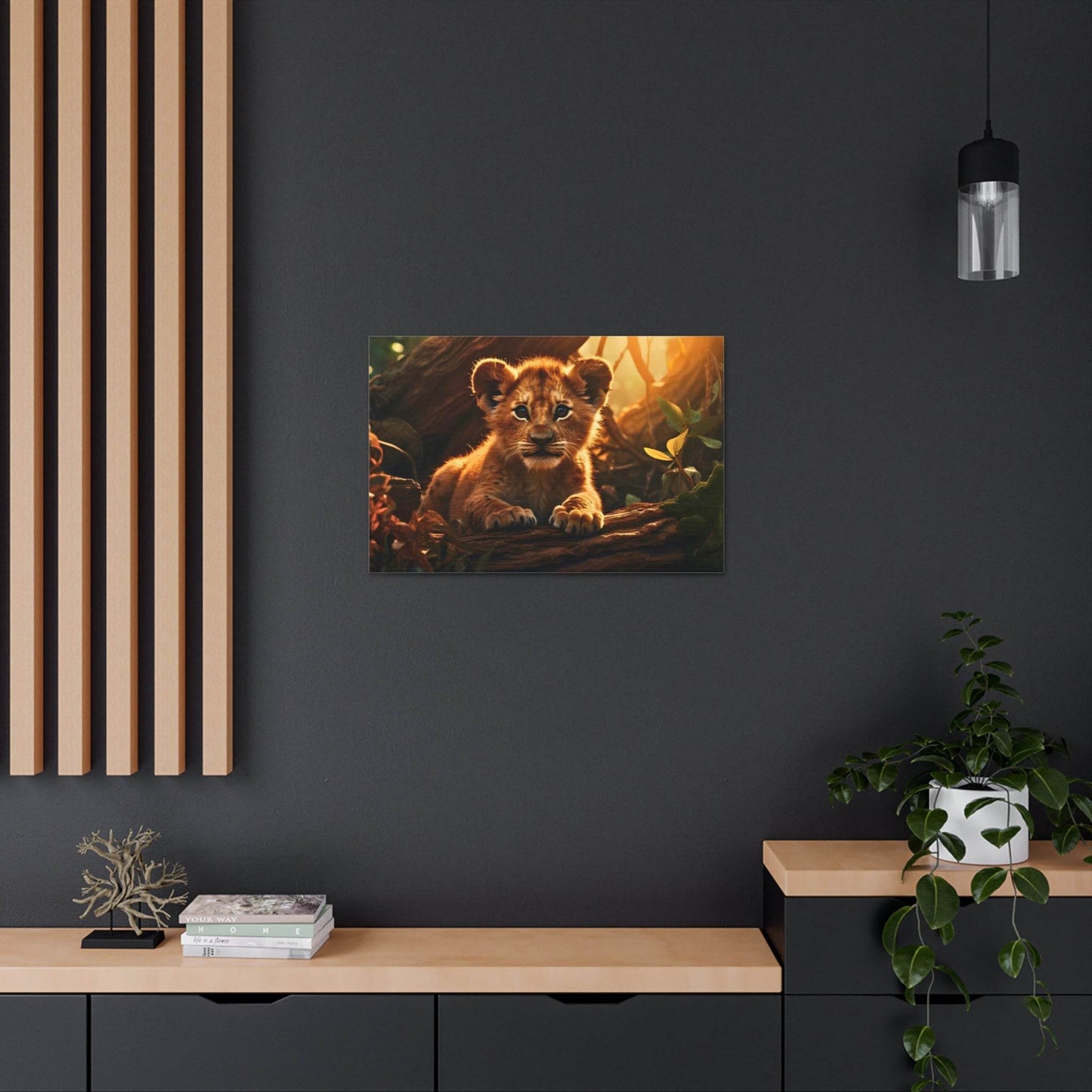 Baby Lion Cub Print Animal Nature Art Safari Nursery Canvas Gallery Wraps Baby Lion Print Large Canvas Art Animal Wall Art Lover Gift - Giftsmojo