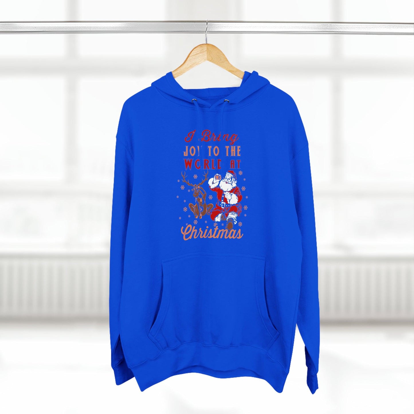 I bring Joy to the World at Christmas Unisex Premium Pullover Hoodie - Giftsmojo