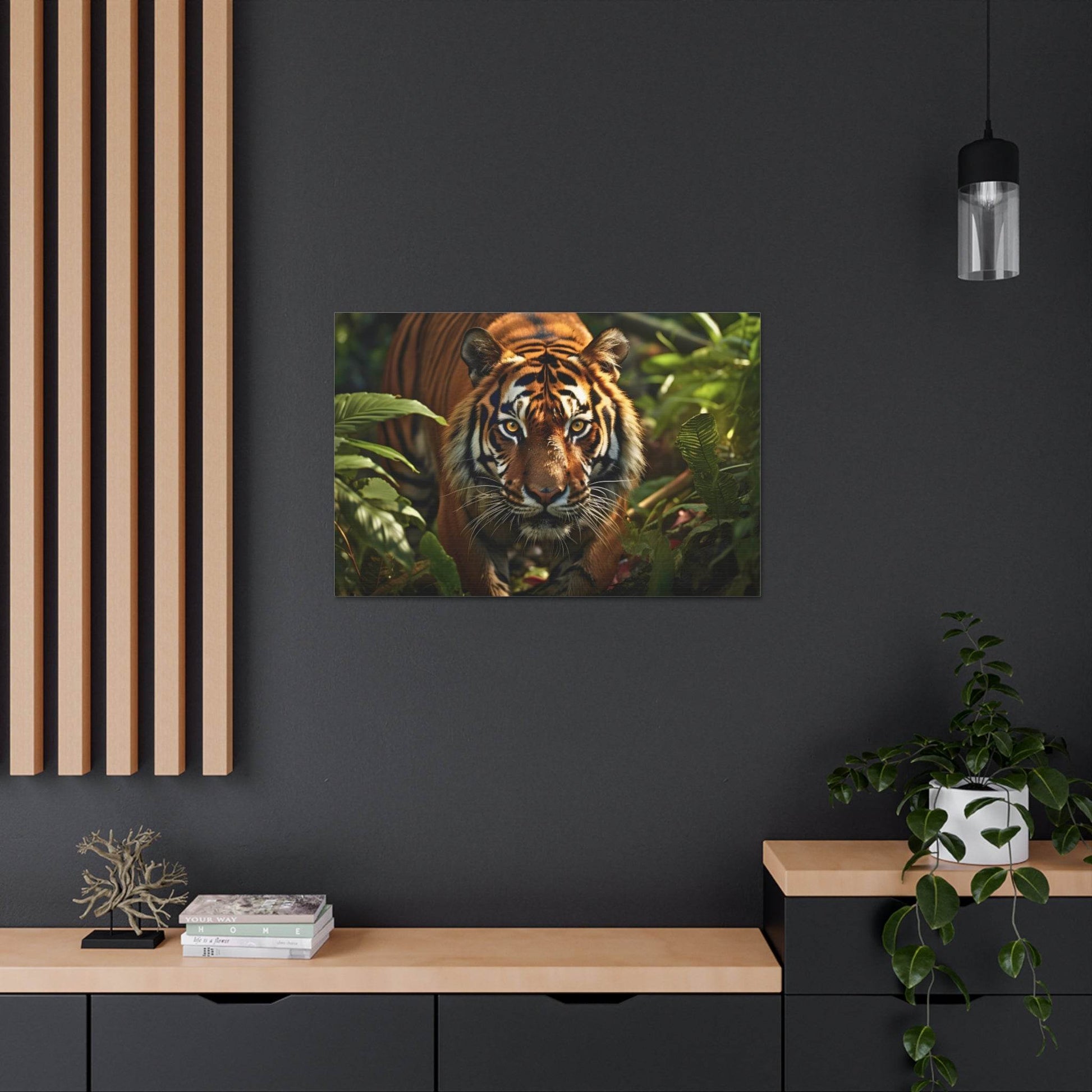 Tiger In Nature Art Canvas Gallery Wraps Tiger Print Large Canvas Art Animal Wall Art minimalist Wall Art Lover Gift - Giftsmojo