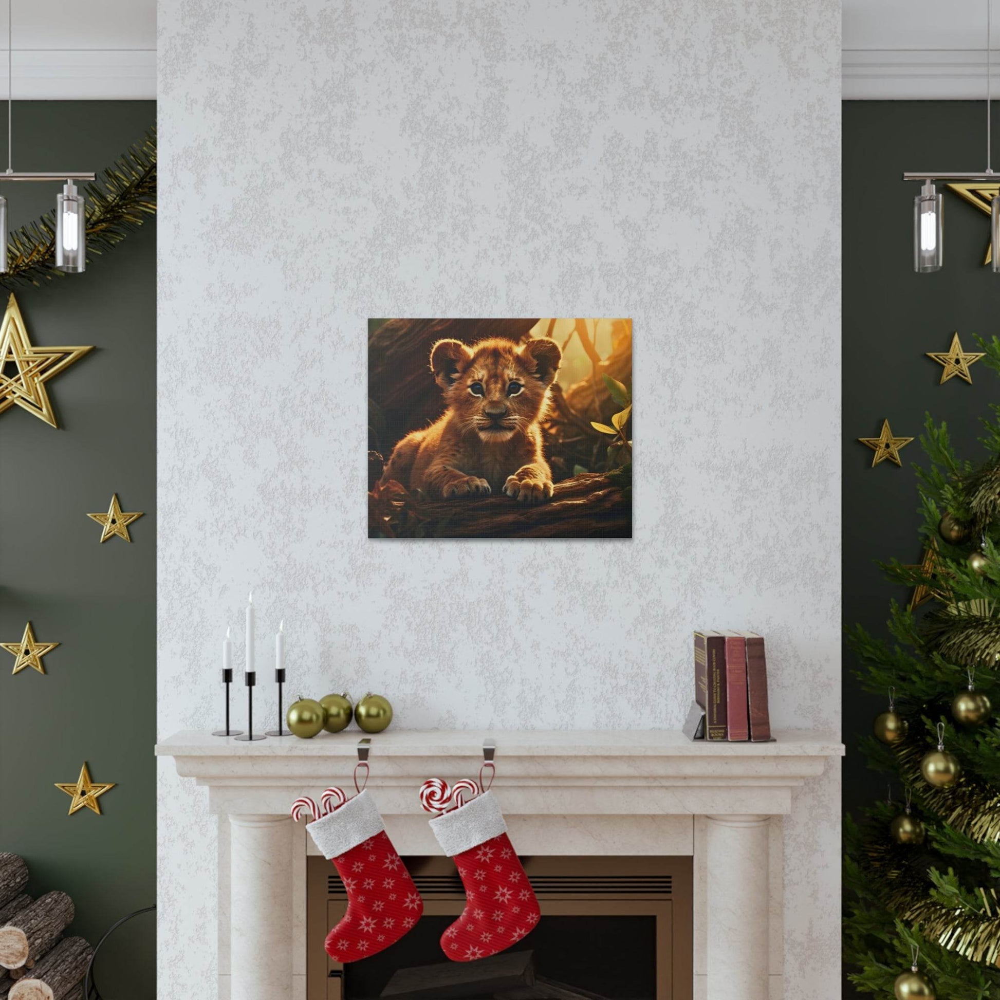 Baby Lion Cub Print Animal Nature Art Safari Nursery Canvas Gallery Wraps Baby Lion Print Large Canvas Art Animal Wall Art Lover Gift - Giftsmojo