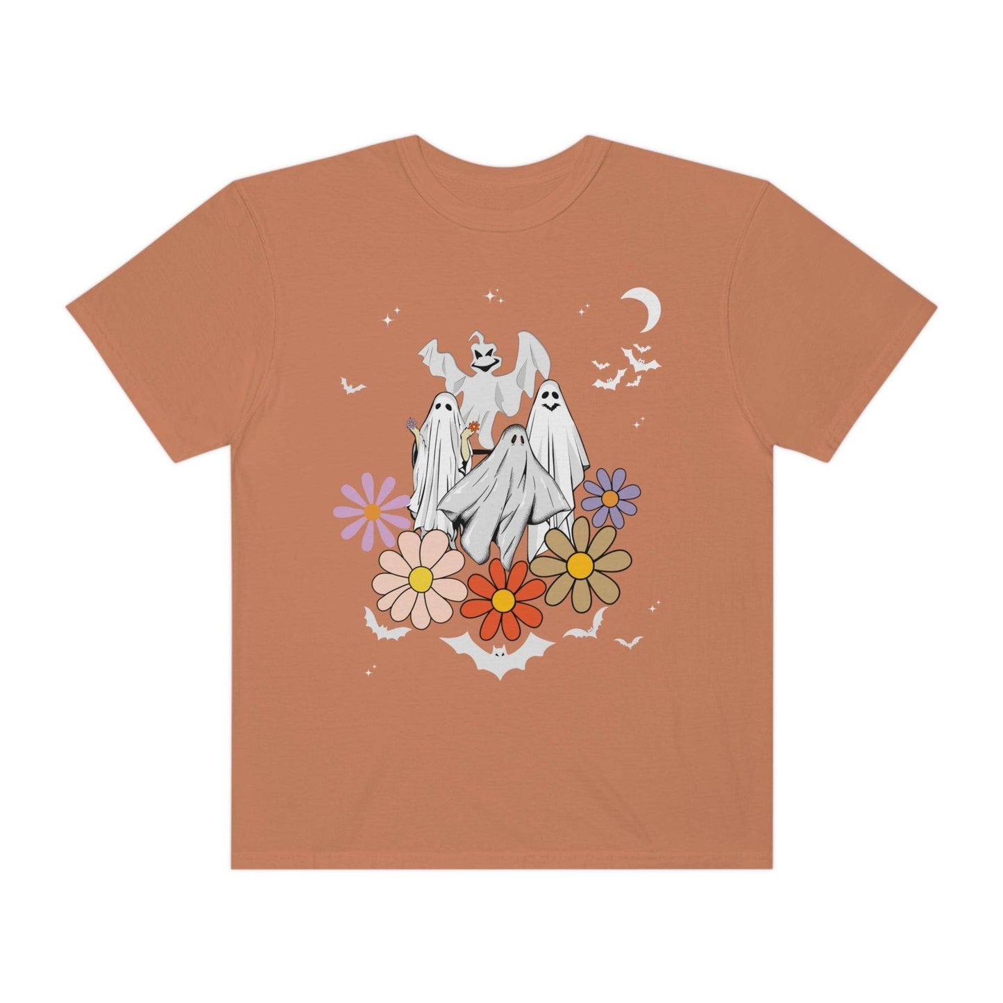 Retro Halloween t-shirt, Vintage Floral Ghost Shirt Halloween Shirt - Giftsmojo