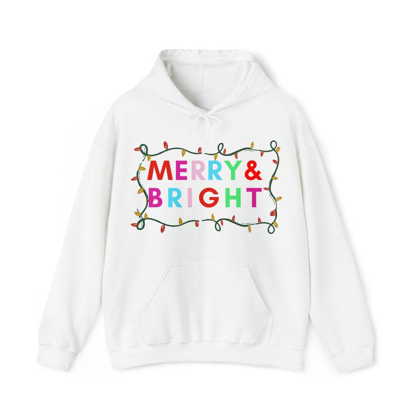 Merry and Bright Christmas Sweatshirt Merry and Bright Hooded Sweatshirt Christmas Sweater Christmas Pullover Christmas Shirt - Giftsmojo