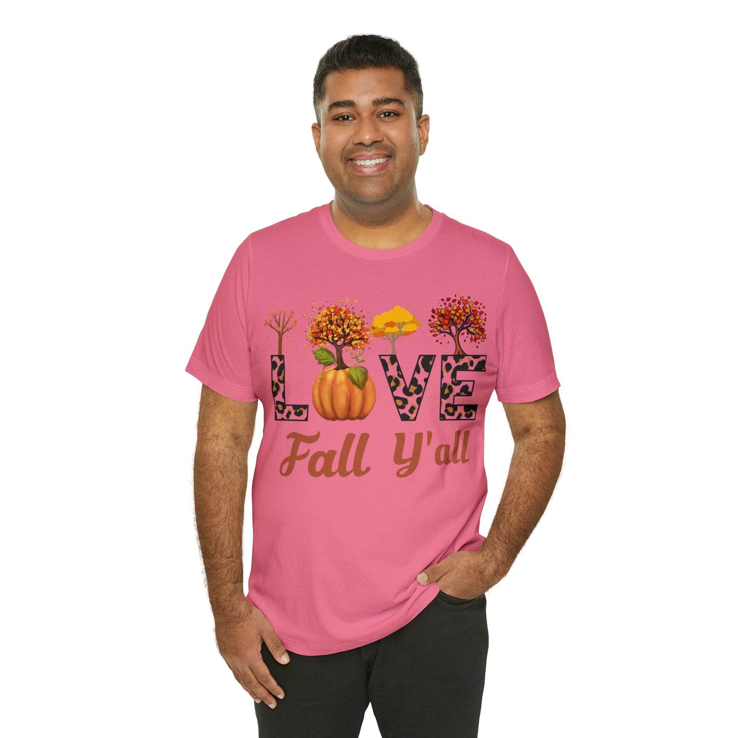 Leopard Print Love Fall Y'all, Fall shirt, Fall lover gift, Nature lover gift. - Giftsmojo