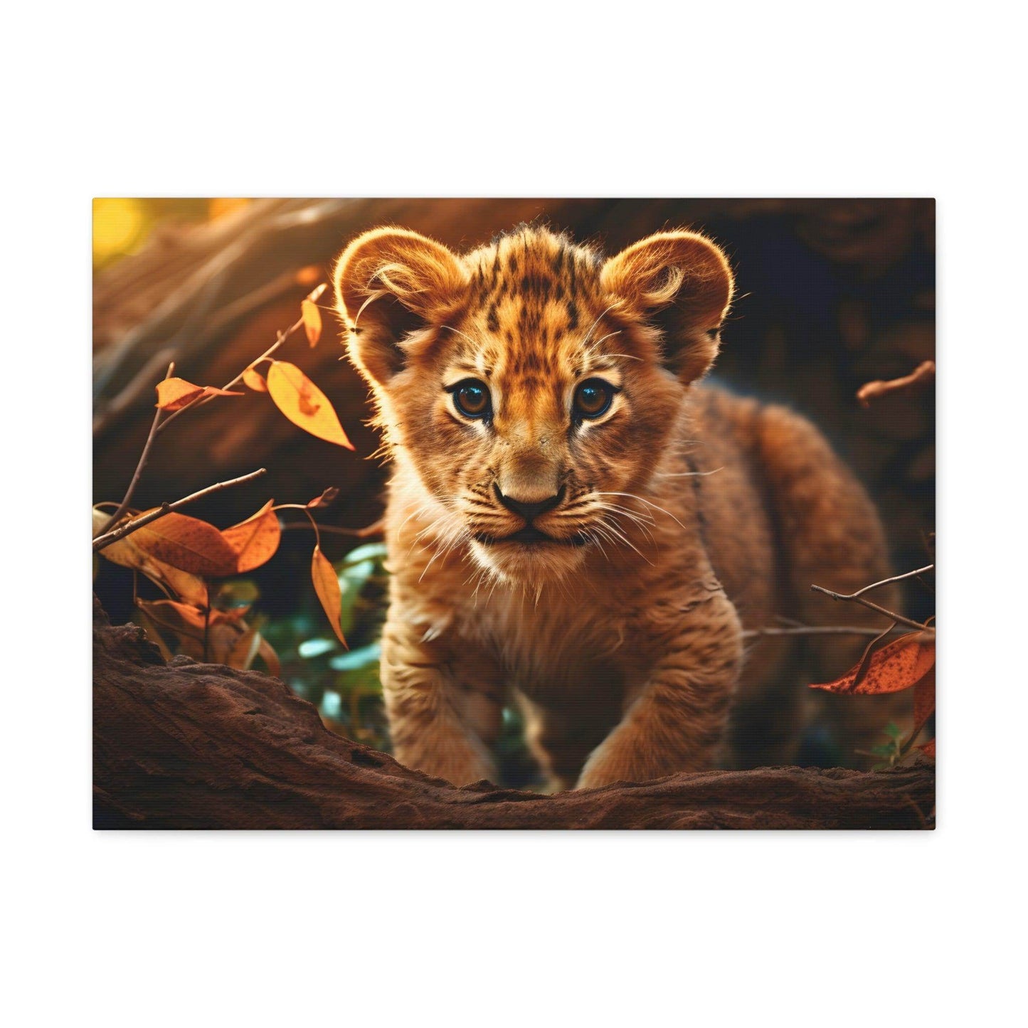 Baby Lion Cub Print Animal Nature Art Safari Nursery Canvas Gallery Wraps Baby Lion Print Large Canvas Art Animal Wall Art Lover Gift - Giftsmojo