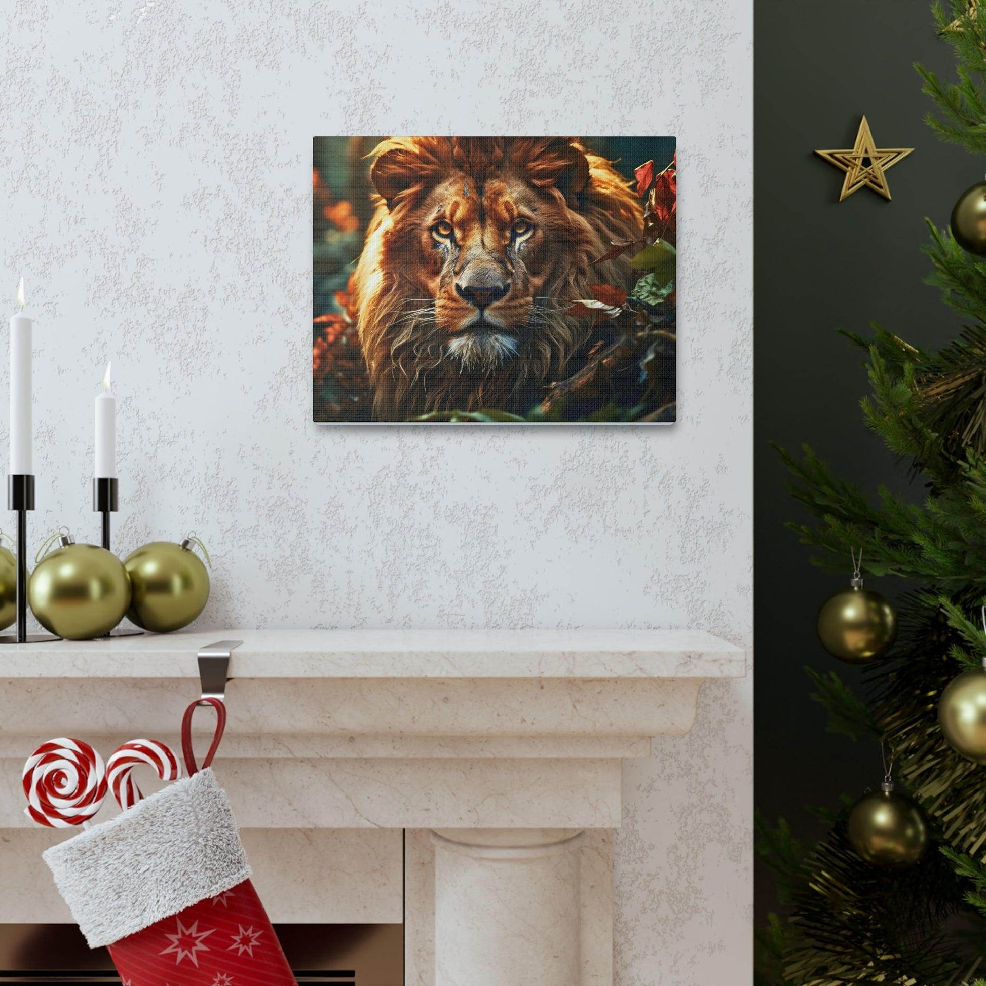 Lion In Nature Art Canvas Gallery Wraps Lion Print Large Canvas Art Animal Wall Art minimalist Wall Art Lover Gift - Giftsmojo