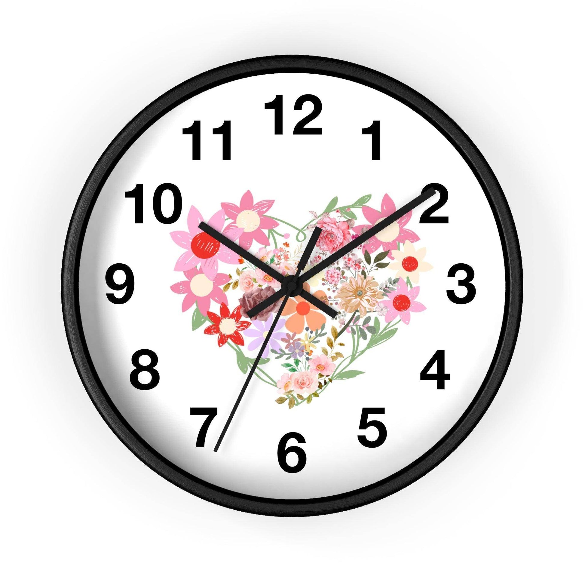 Flower wall clock, Flower Heart Wall clock, Floral Wall Clock, Home decor gift, House Warming gift, New Home Gift, Mom gift - Giftsmojo