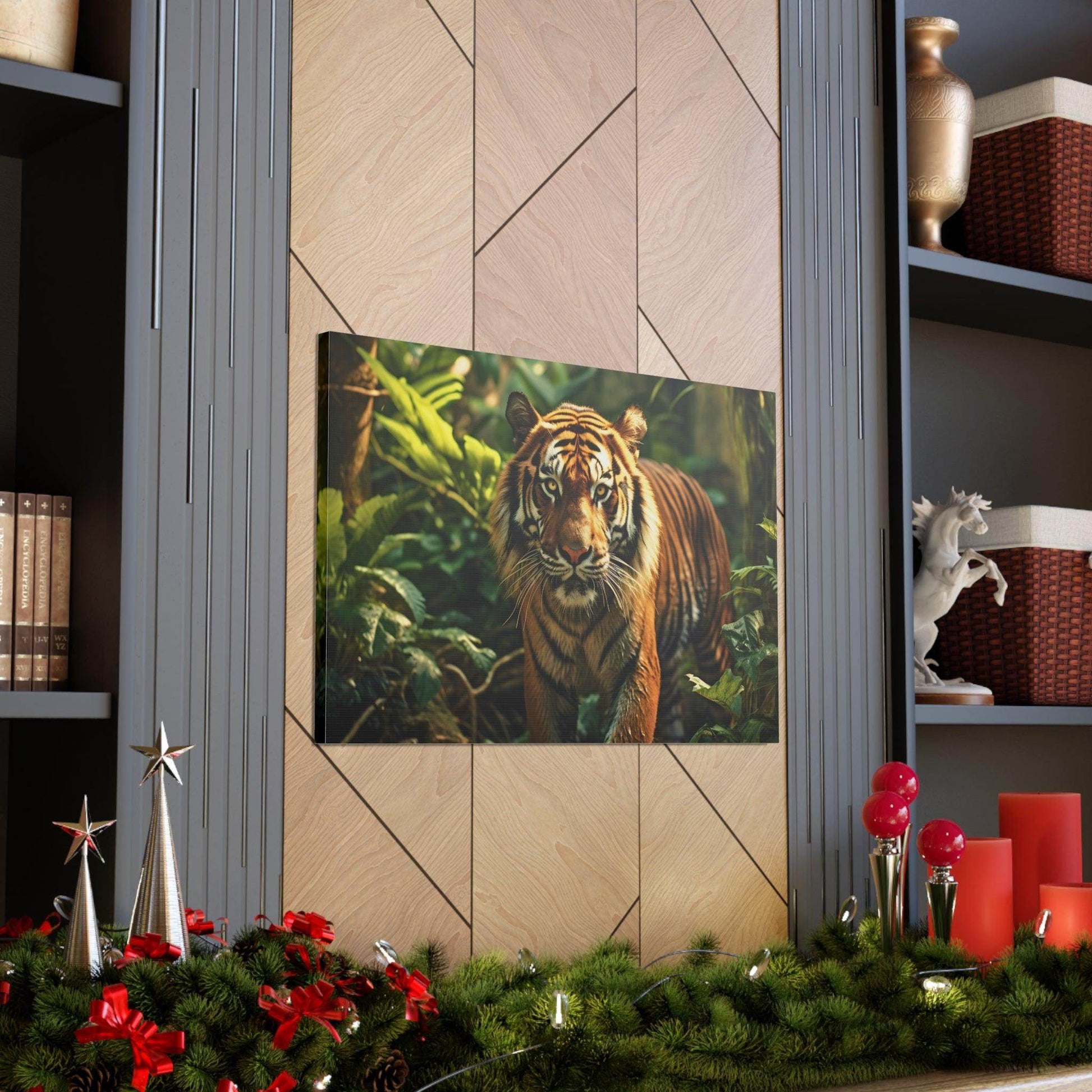 Tiger In Nature Art Canvas Gallery Wraps Tiger Print Large Canvas Art Animal Wall Art minimalist Wall Art Lover Gift - Giftsmojo