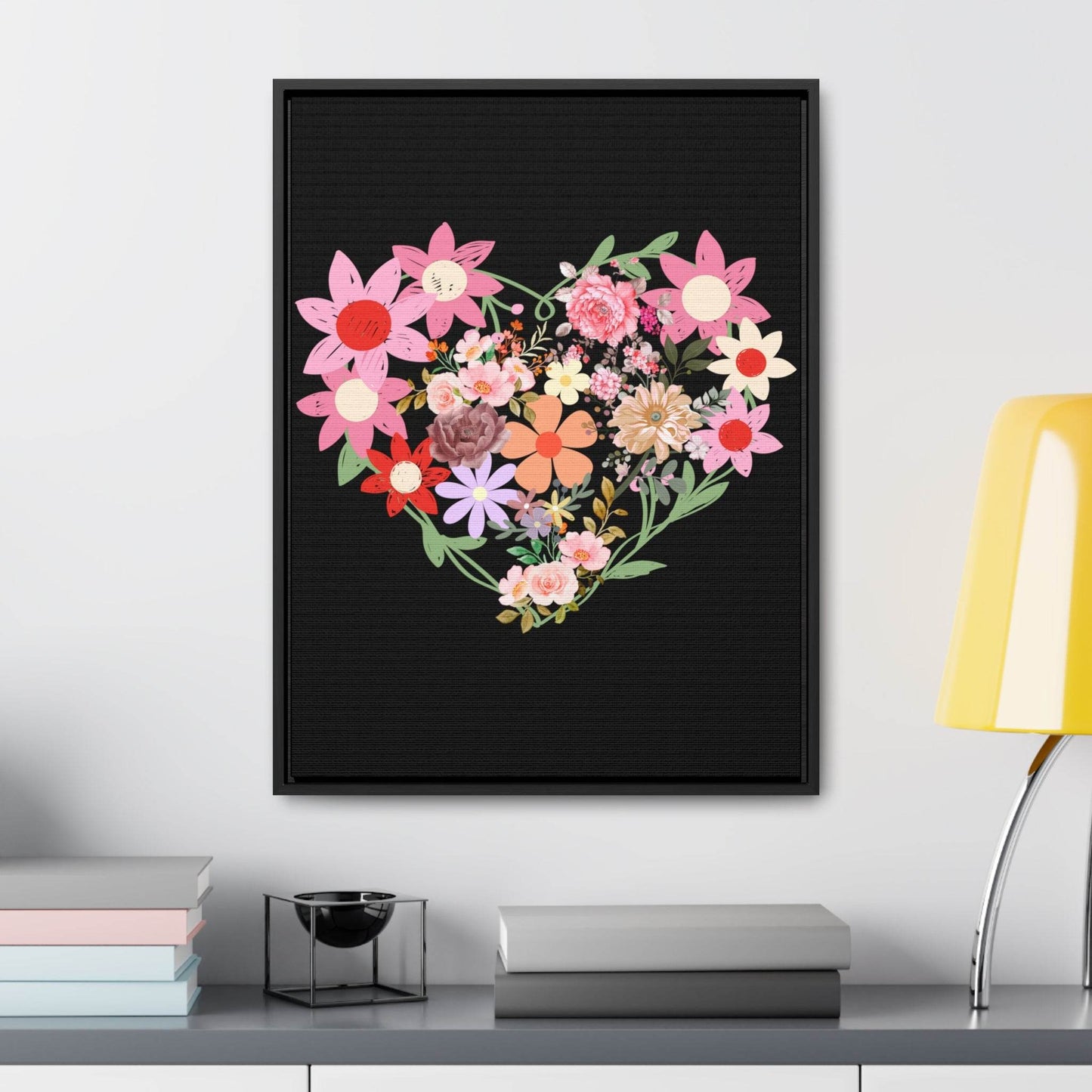 Wild Flower Heart Gallery Canvas Wraps, Home decorations, New house gift, Wall art, Home decor gift, house warming gift, home gifts, - Giftsmojo