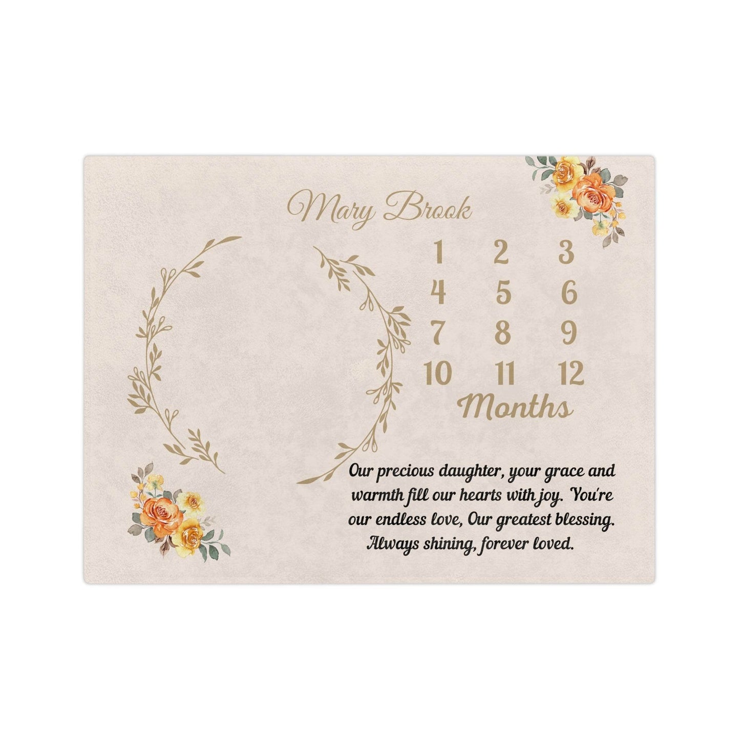 Personalized Daughter Wild Flower Milestone Blanket Custom Blanket Baby Shower Gift - Giftsmojo