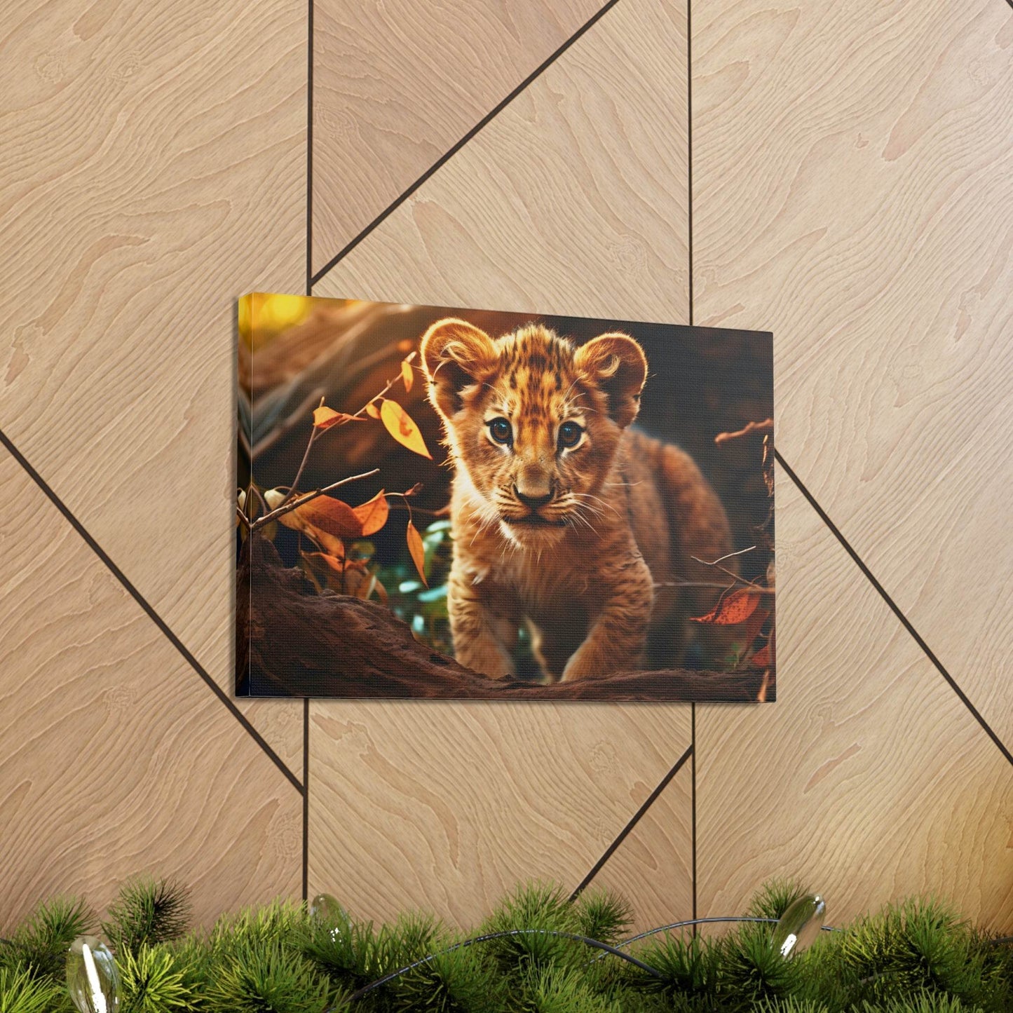 Baby Lion Cub Print Animal Nature Art Safari Nursery Canvas Gallery Wraps Baby Lion Print Large Canvas Art Animal Wall Art Lover Gift - Giftsmojo