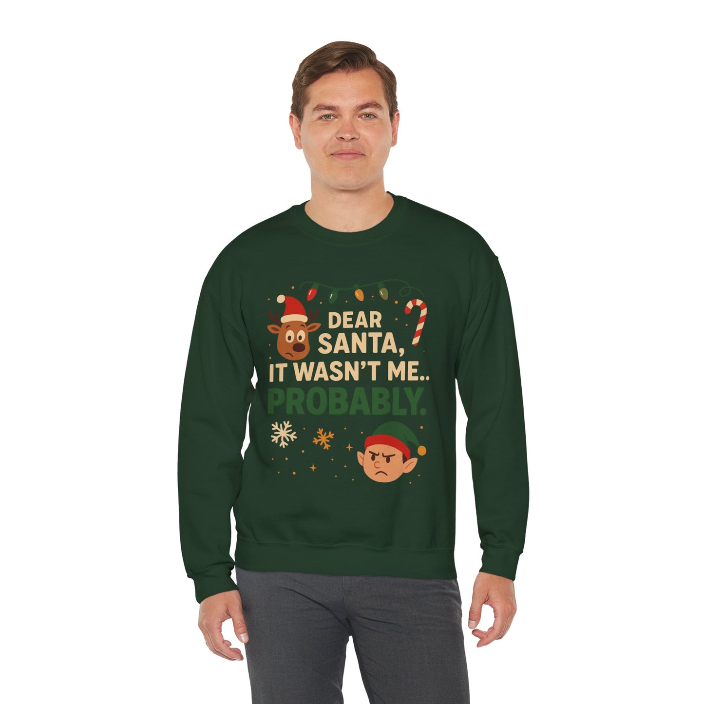 Funny Holiday Unisex Sweatshirt - 'Dear Santa It Wasn't Me' Design