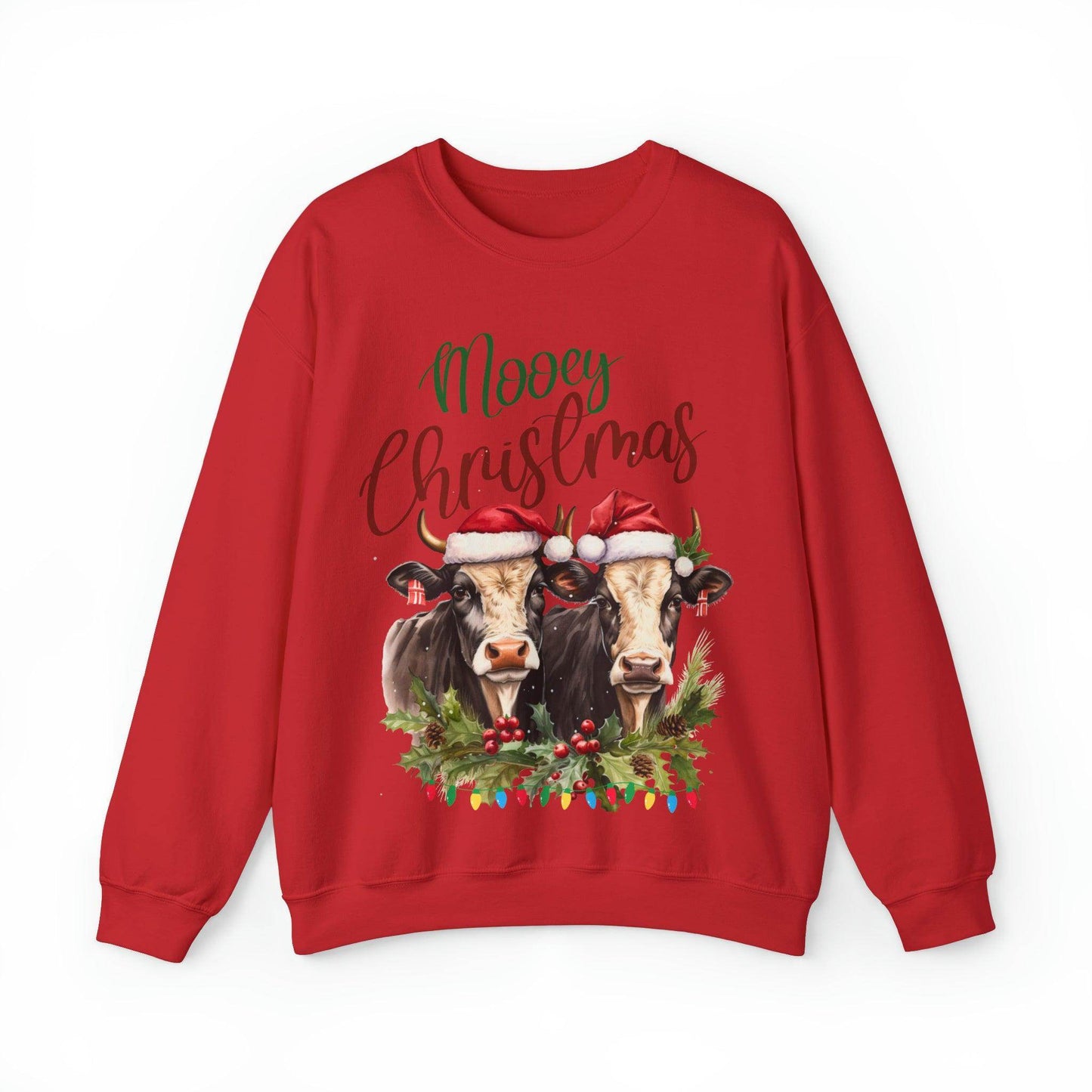 Farm Christmas Sweatshirt Christmas on The Farm Sweatshirt Mooey Christmas Sweatshirt - Giftsmojo