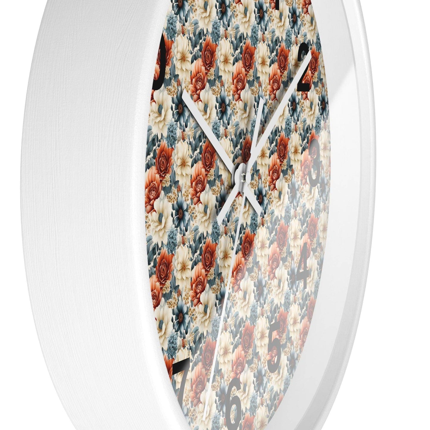 Flower Wall Clock Floral Wall Clock Kids Room Home Decor New Home House Warming Gift New Home Owner, Dorm Room Clock Collage Student Clock - Giftsmojo