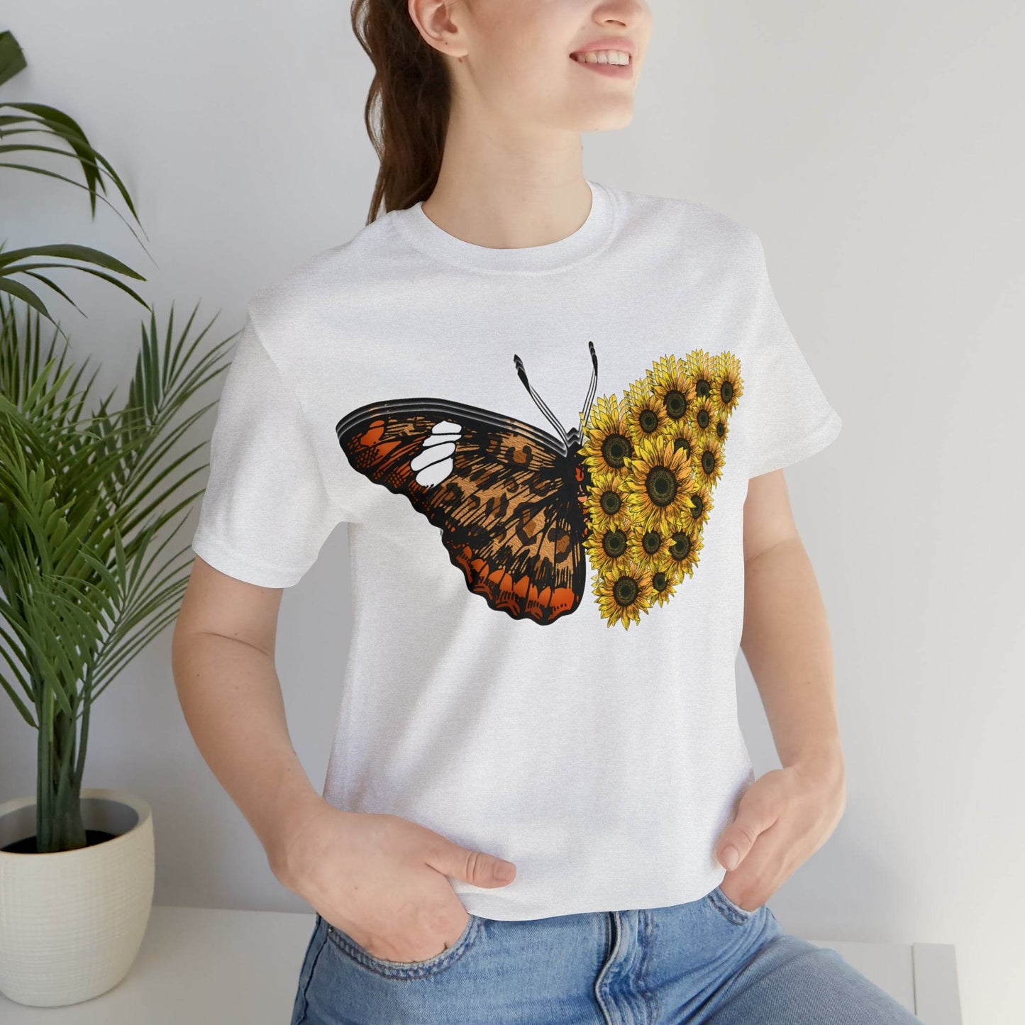 Butterfly Shirt, Sunflower Shirt, Insect Shirt Nature love T shirtFloral Tee Shirt, Flower Shirt, Garden Shirt, Womens Fall Summer shirt - Giftsmojo