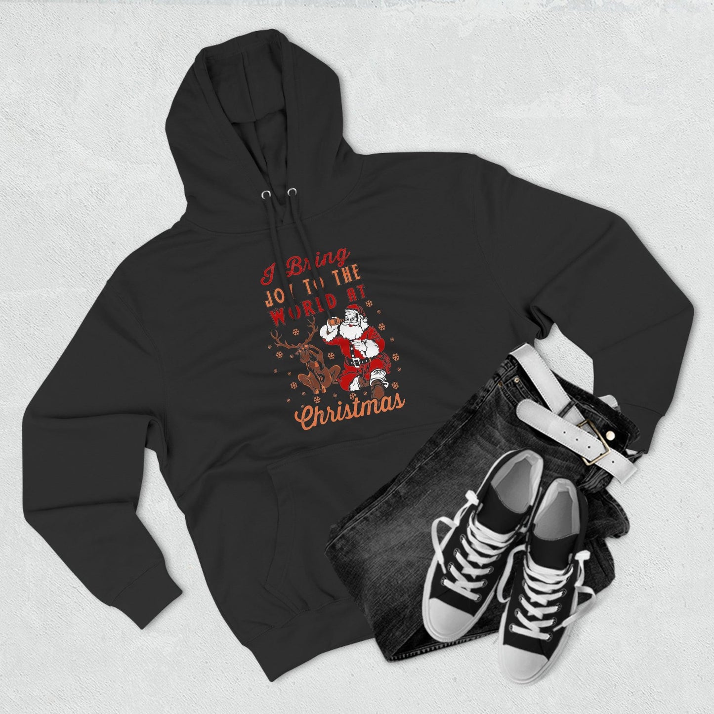 I bring Joy to the World at Christmas Unisex Premium Pullover Hoodie - Giftsmojo