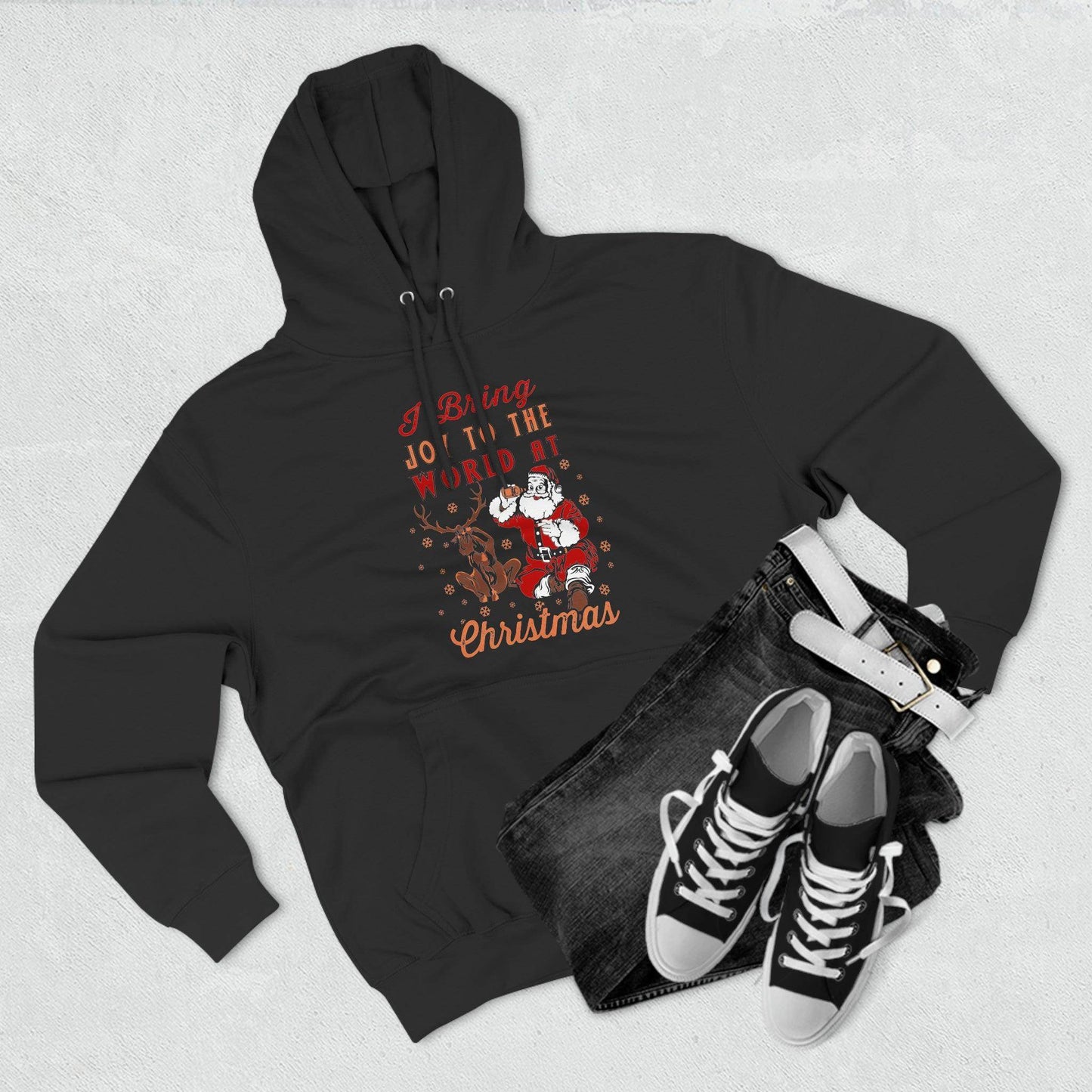 I bring Joy to the World at Christmas Unisex Premium Pullover Hoodie - Giftsmojo