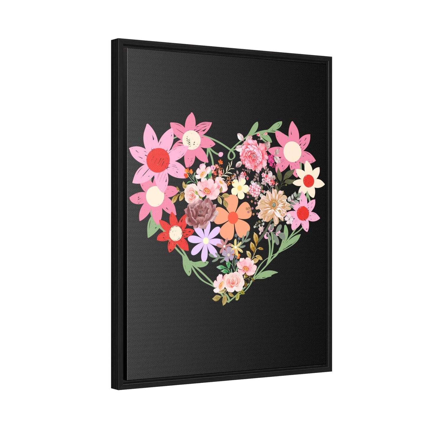 Wild Flower Heart Gallery Canvas Wraps, Home decorations, New house gift, Wall art, Home decor gift, house warming gift, home gifts, - Giftsmojo