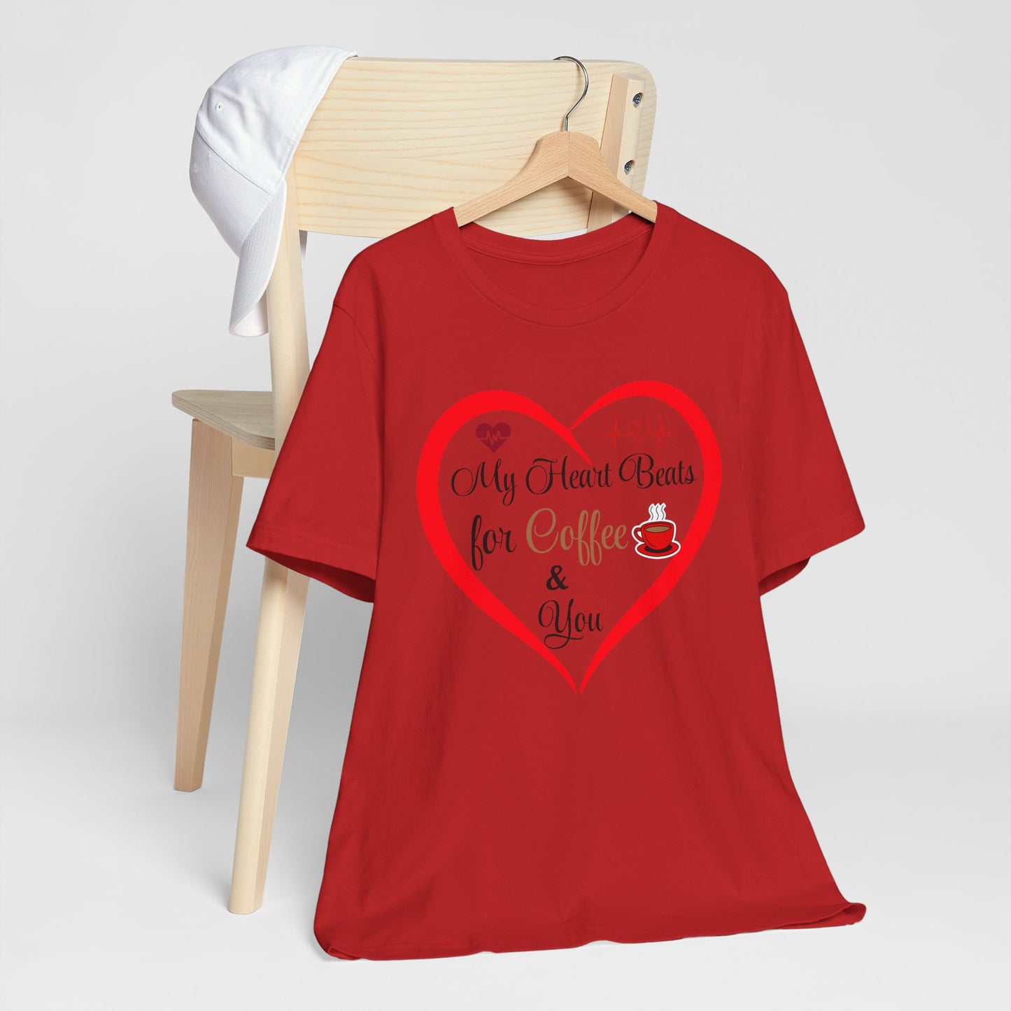 Coffee Lover Unisex Tee - My Heart Beats Design