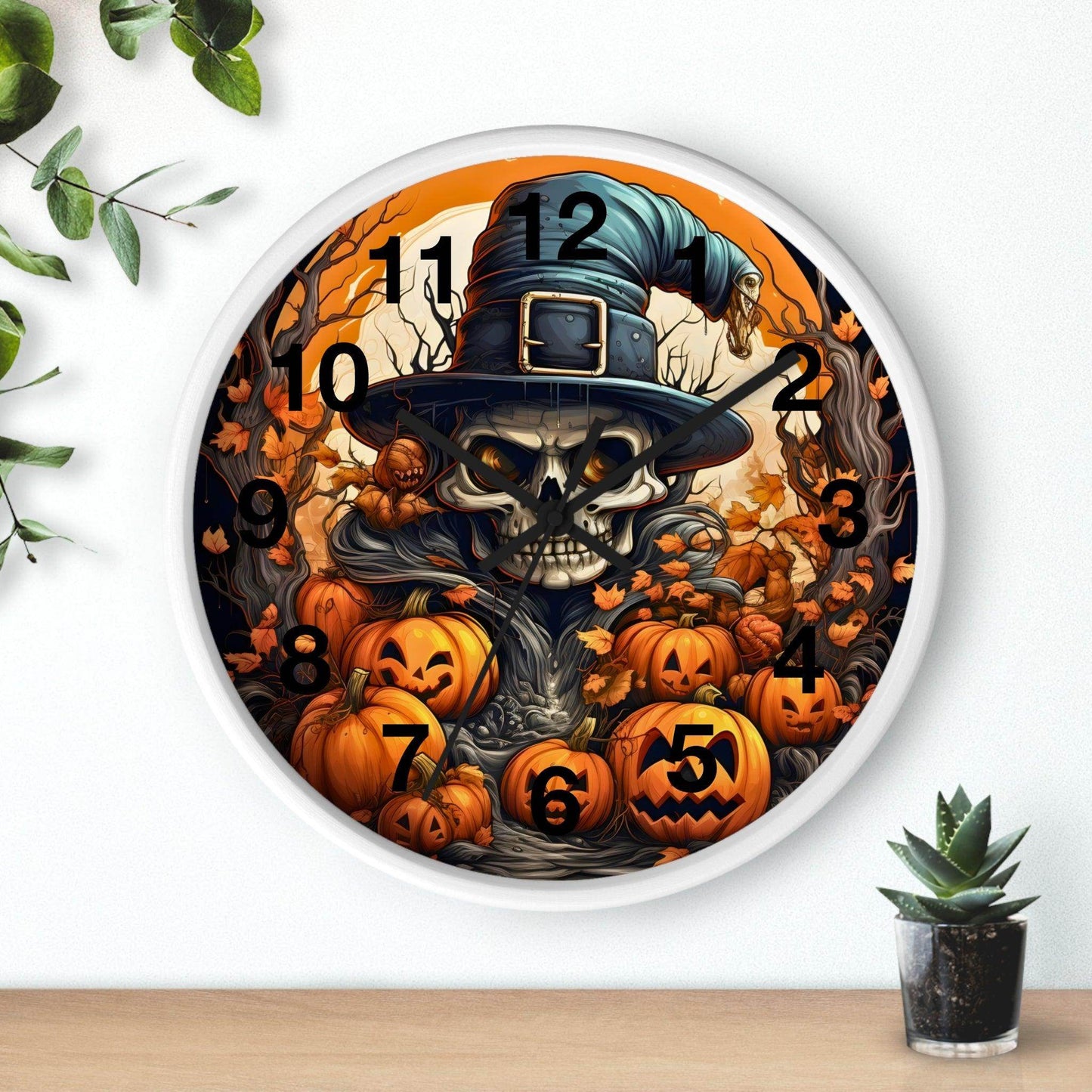 Halloween Ghost Wall Clock Halloween Wall Clocks Home Decor Halloween Clock Fall Clock Halloween Decor - Giftsmojo