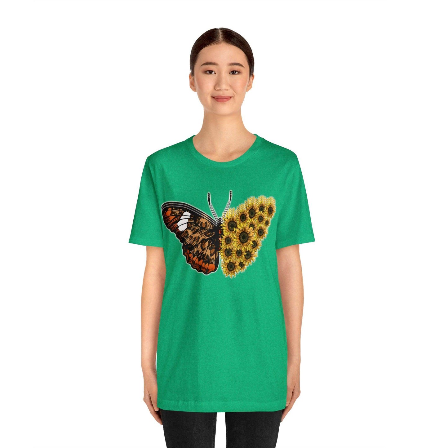 Butterfly Shirt, Sunflower Shirt, Insect Shirt Nature love T shirtFloral Tee Shirt, Flower Shirt, Garden Shirt, Womens Fall Summer shirt - Giftsmojo