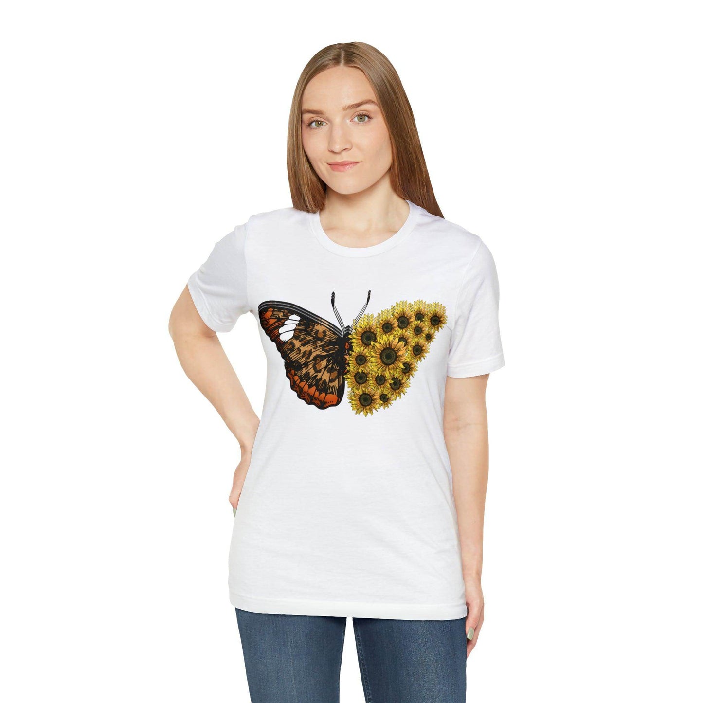 Butterfly Shirt, Sunflower Shirt, Insect Shirt Nature love T shirtFloral Tee Shirt, Flower Shirt, Garden Shirt, Womens Fall Summer shirt - Giftsmojo