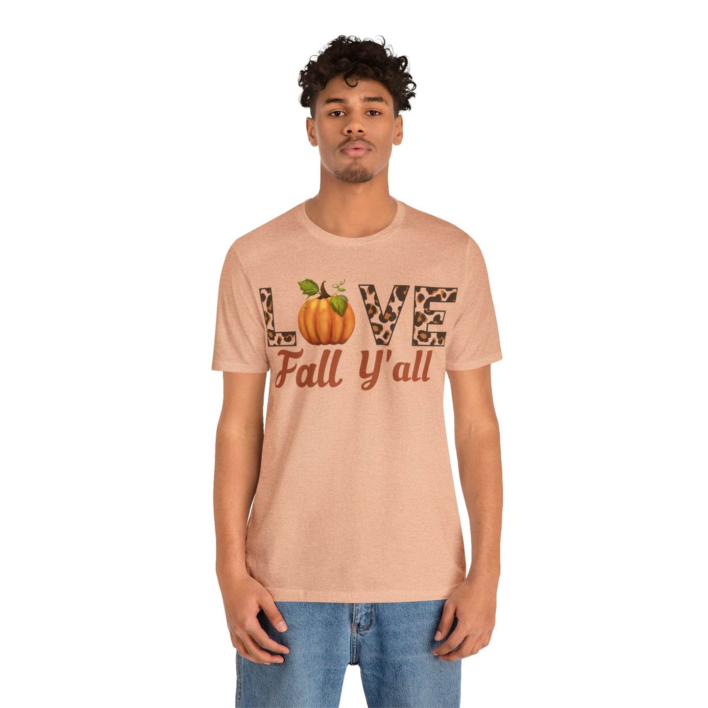 Leopard Print Love Fall Y'all Shirt, Pumpkin Shirt, Fall Shirt for Fall Lover, Fall gift - Giftsmojo