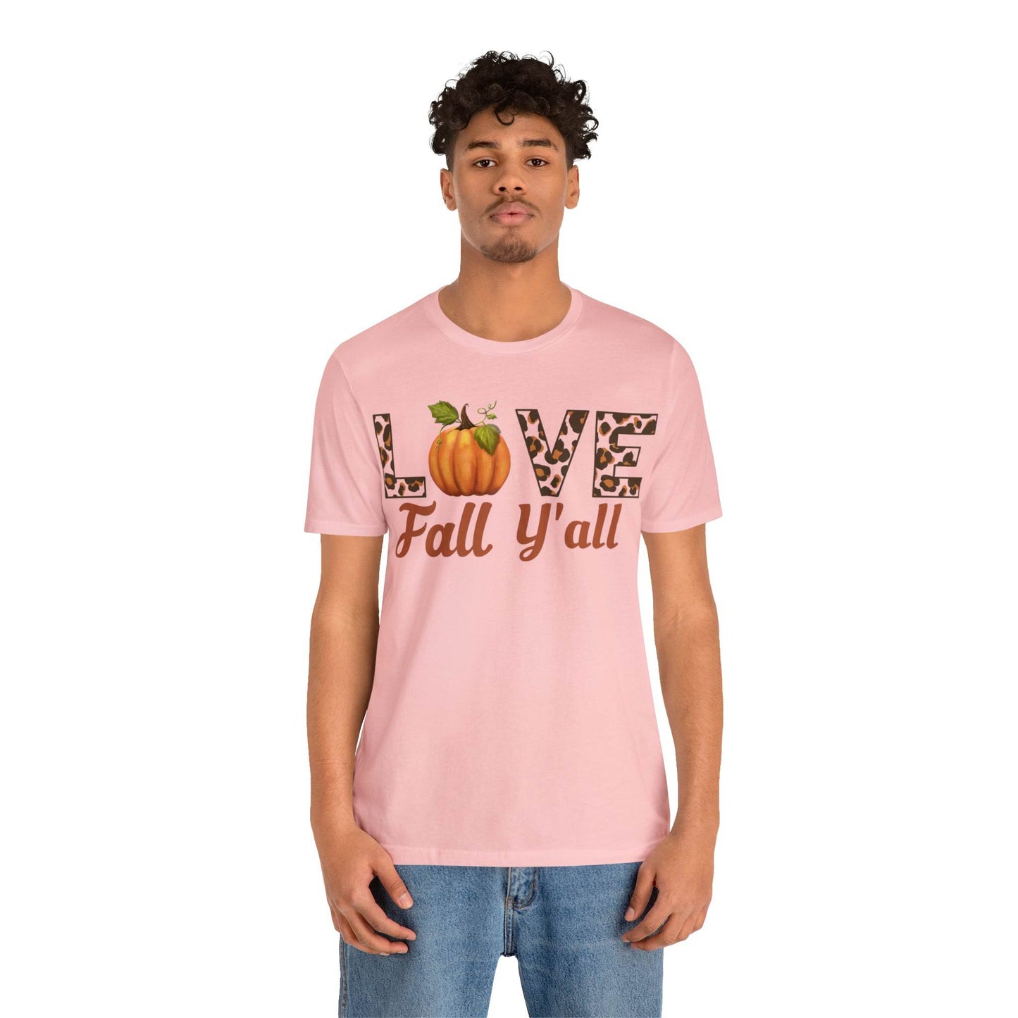 Leopard Print Love Fall Y'all Shirt, Pumpkin Shirt, Fall Shirt for Fall Lover, Fall gift - Giftsmojo