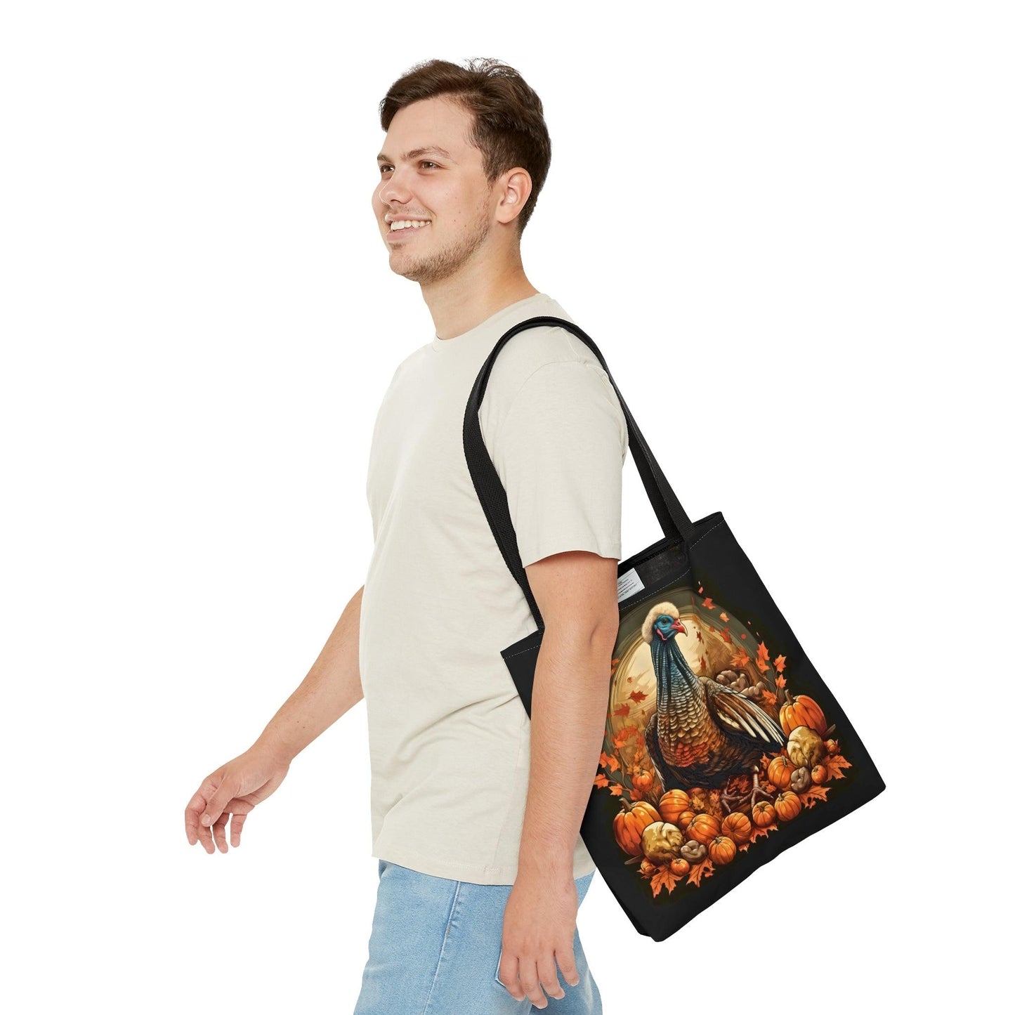 Happy Thanksgiving Bag Fall Bag Turkey Bag Pumpkin Tote Bag Cute Market Bag - Aesthetic Bag, Thanksgiving Gift, Mom Bag Canvas Bag