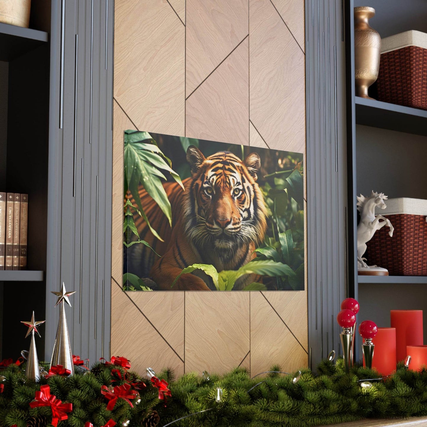 Tiger In Nature Art Canvas Gallery Wraps Tiger Print Large Canvas Art Animal Wall Art minimalist Wall Art Lover Gift - Giftsmojo