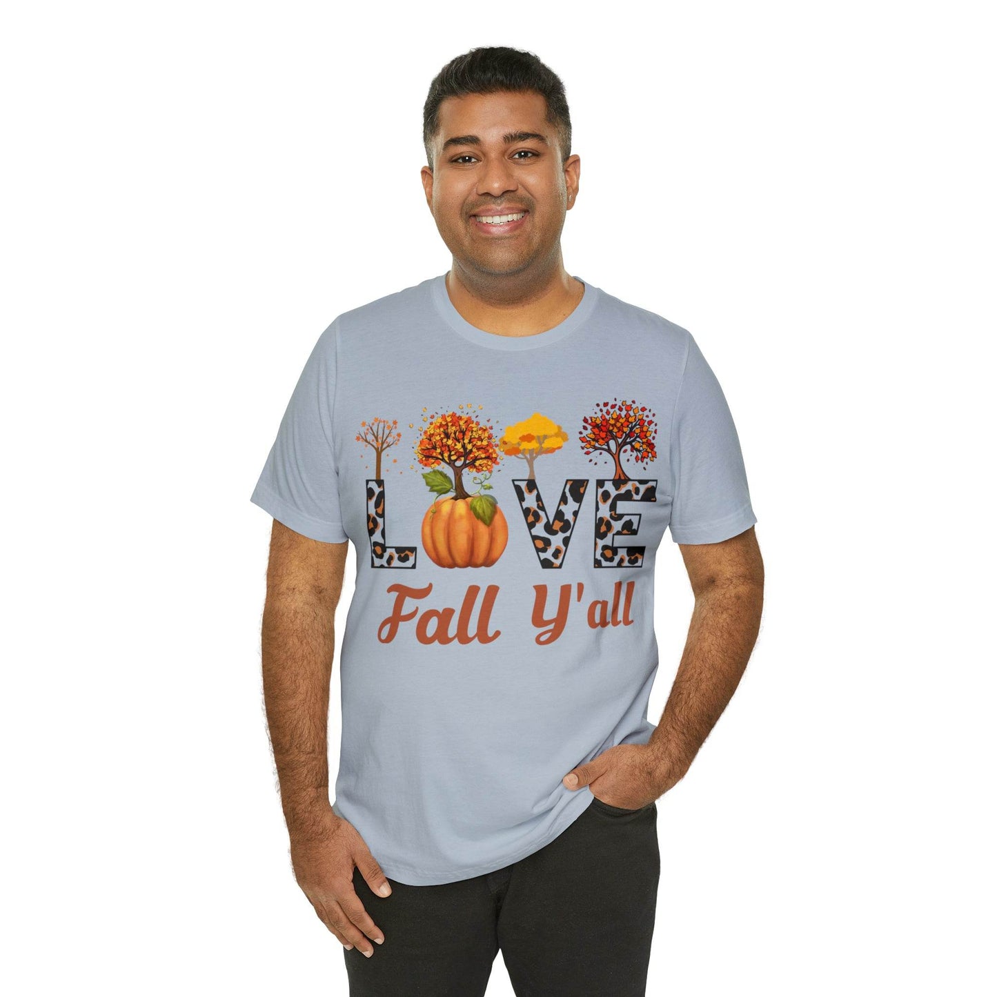 Leopard Print Love Fall Y'all, Fall shirt, Fall lover gift, Nature lover gift. - Giftsmojo