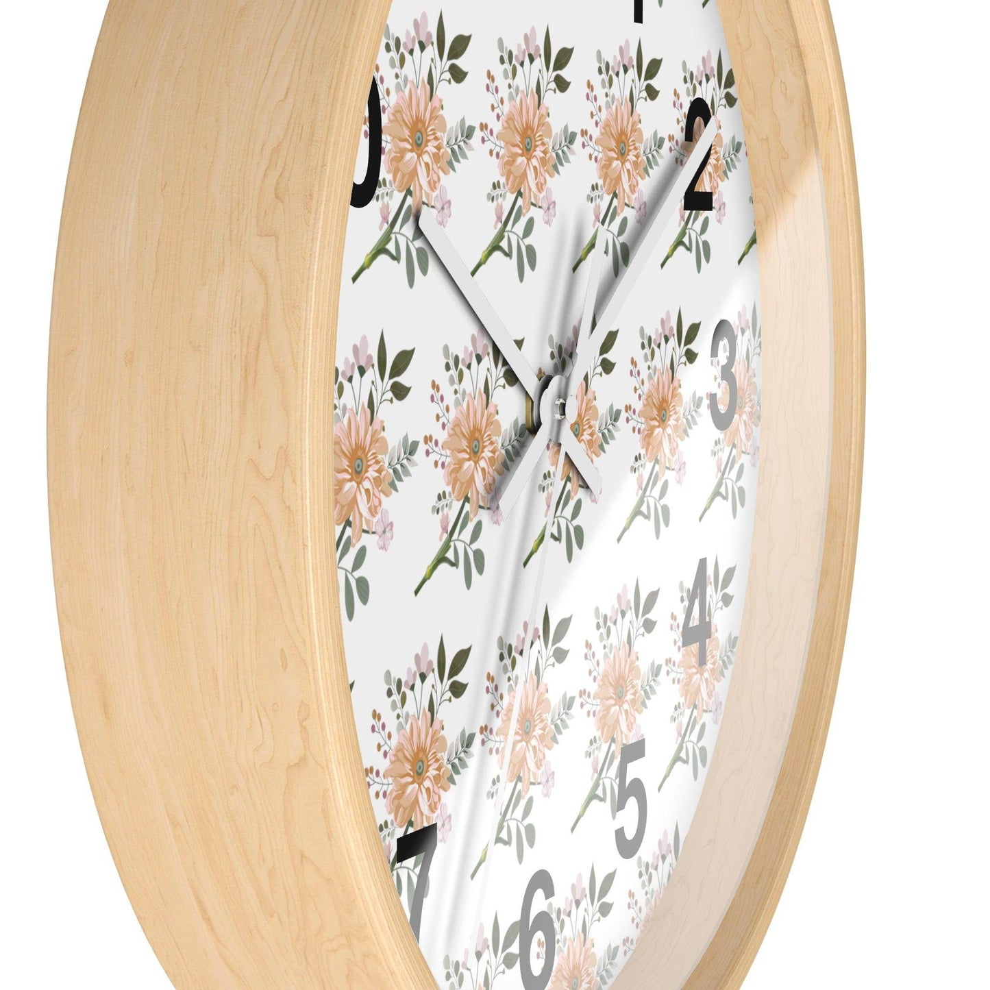 Flower wall clock, Wall clock. Floral Wall Clock, Home decor gift, House Warming gift, unique Gift, Mom gift - Giftsmojo