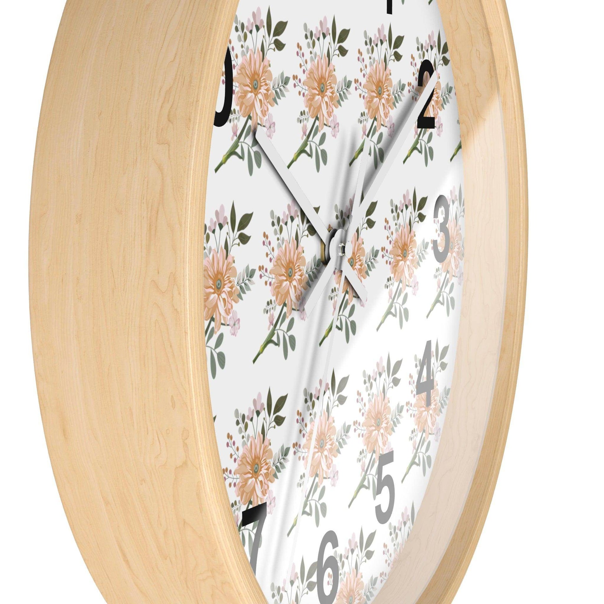 Flower wall clock, Wall clock. Floral Wall Clock, Home decor gift, House Warming gift, unique Gift, Mom gift - Giftsmojo