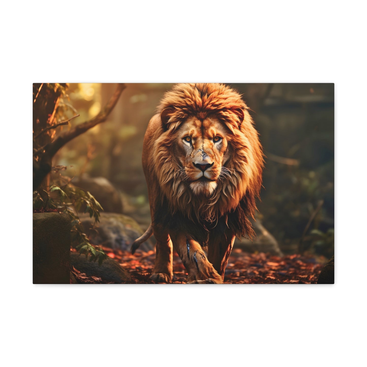 Wounded Lion In Nature Art Canvas Gallery Wraps Lion Print Large Canvas Art Animal Wall Art minimalist Wall Art Lover Gift
