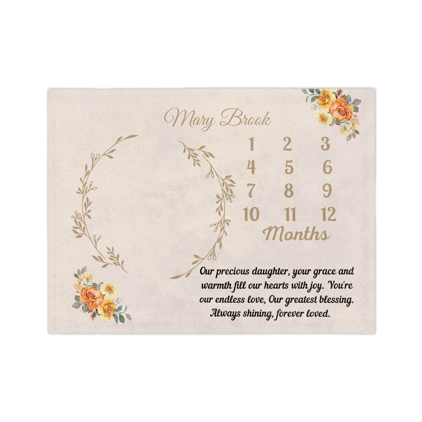 Personalized Daughter Wild Flower Milestone Blanket Custom Blanket Baby Shower Gift - Giftsmojo