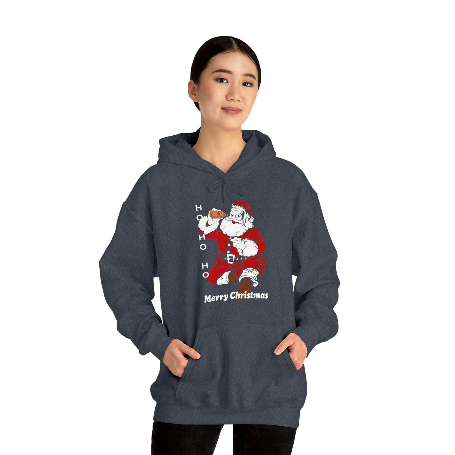 Ho HO Ho Merry Christmas Unisex Heavy Blend Hooded Sweatshirt Christmas Shirt Hoodie - Giftsmojo