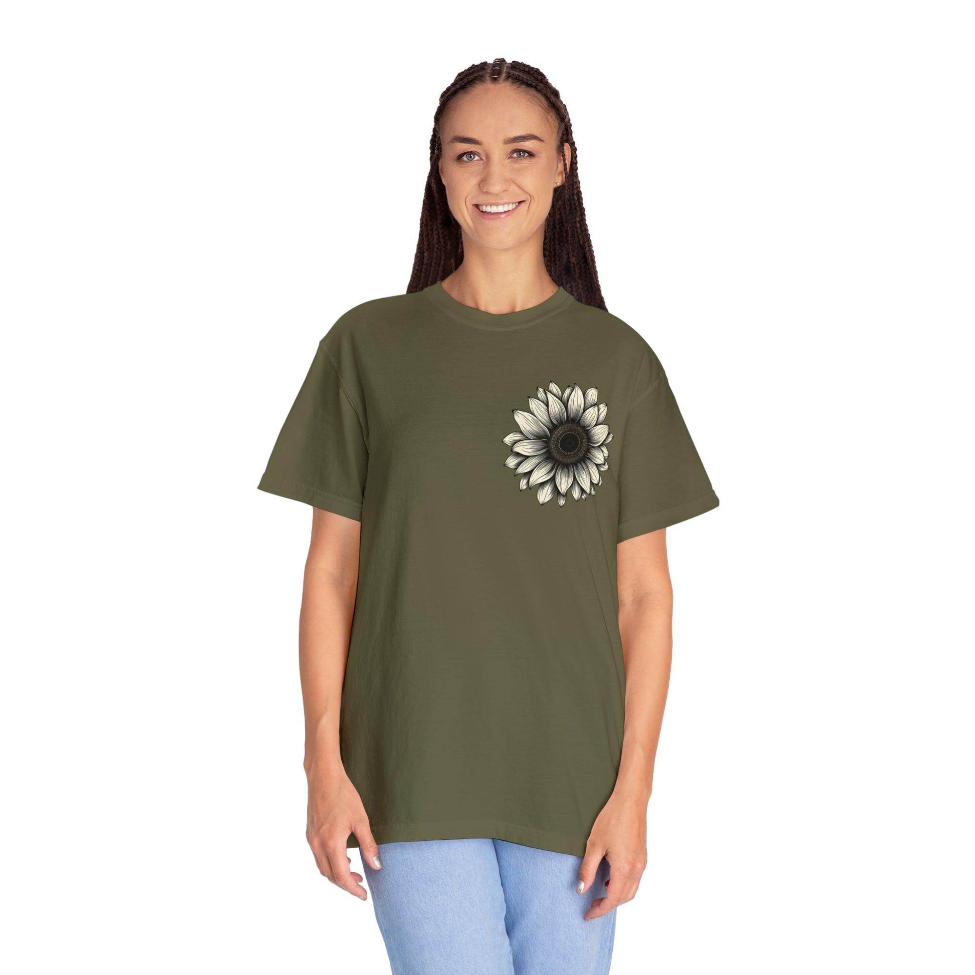 Women Sunflower Shirt Flower Shirt Aesthetic, Floral Graphic Tee Floral Shirt Flower T-shirt, Wild Flower Shirt Gift For Her Wildflower T-shirt - Giftsmojo