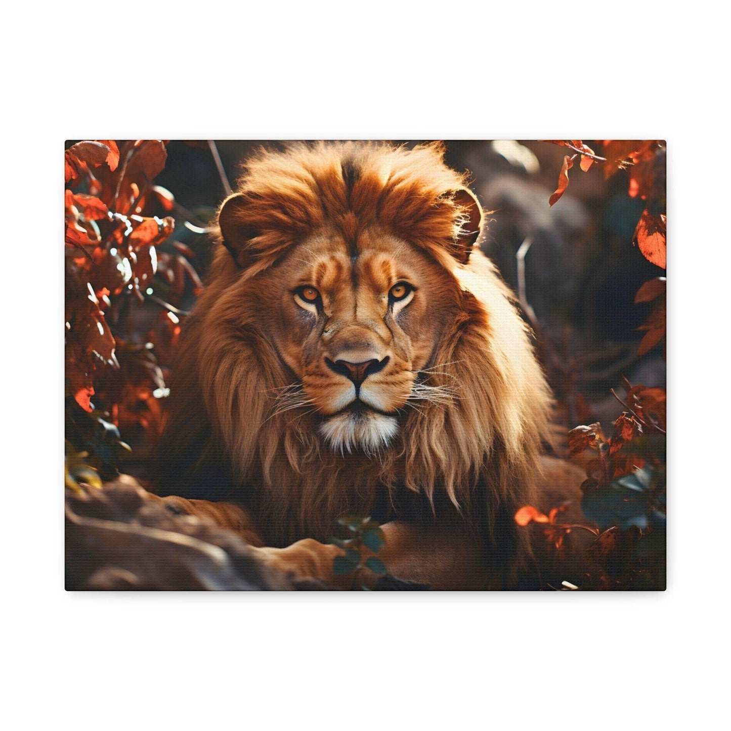 Lion In Nature Art Canvas Gallery Wraps Lion Print Large Canvas Art Animal Wall Art minimalist Wall Art Lover Gift - Giftsmojo
