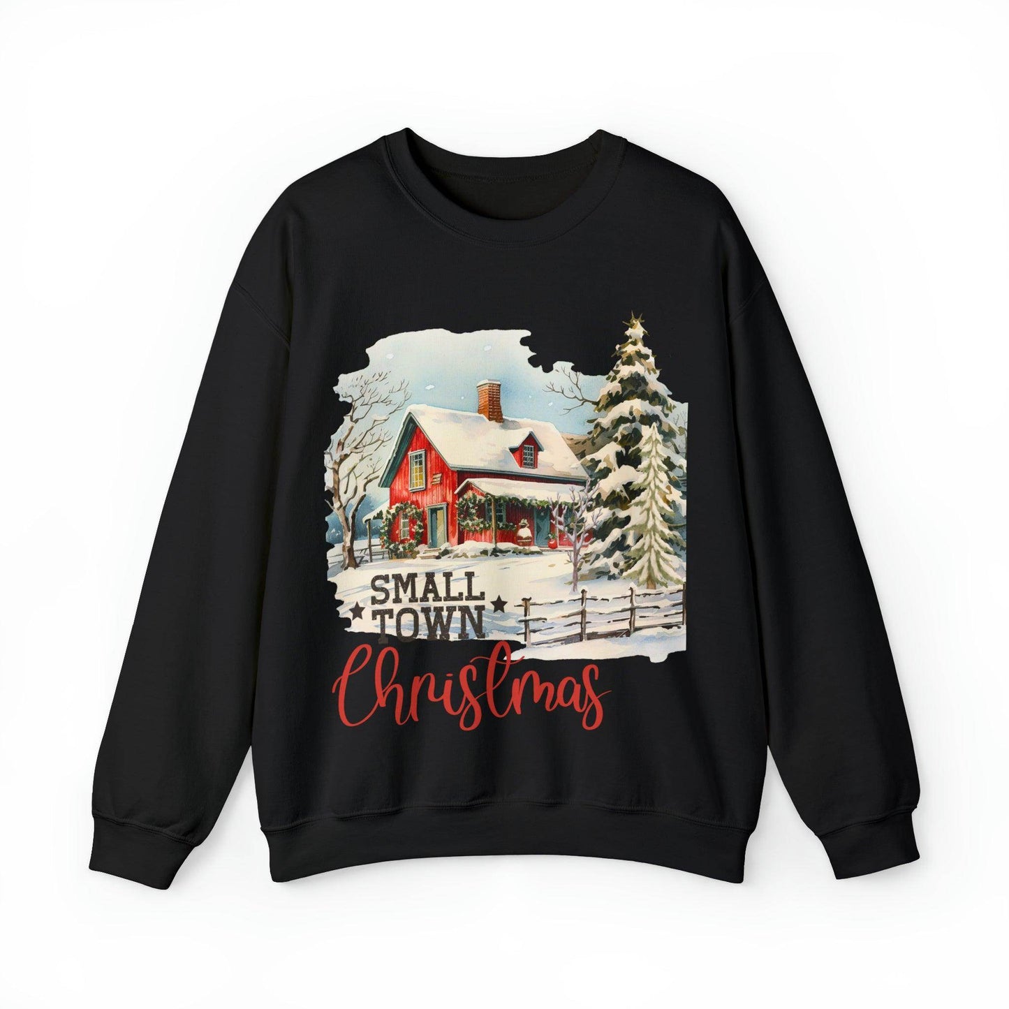 Small Town Christmas Sweatshirt Christmas on The Farm Sweatshirt Mooey Christmas Farm Sweatshirt Christmas Sweater Trendy Christmas Shirt Farmers - Giftsmojo