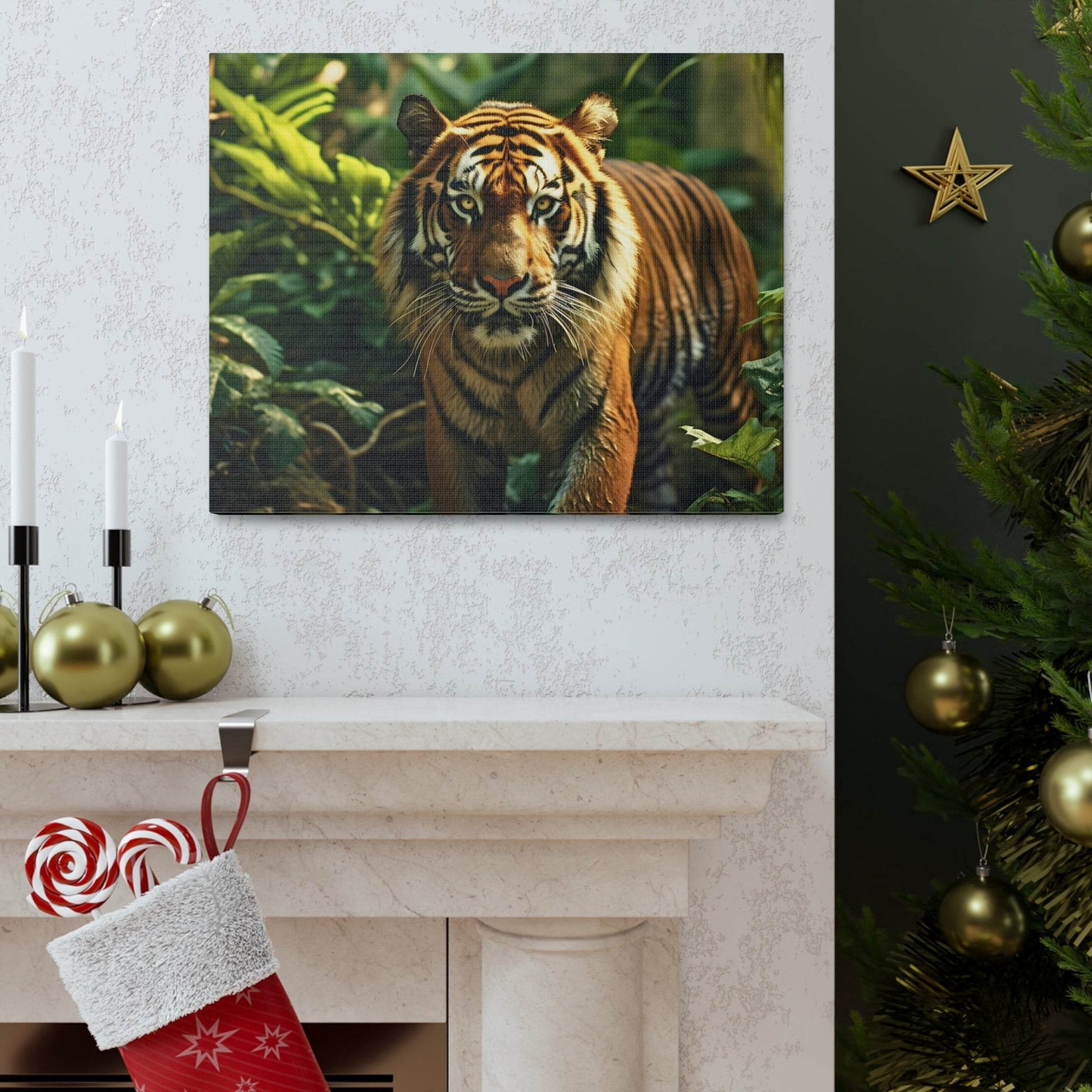 Tiger In Nature Art Canvas Gallery Wraps Tiger Print Large Canvas Art Animal Wall Art minimalist Wall Art Lover Gift - Giftsmojo