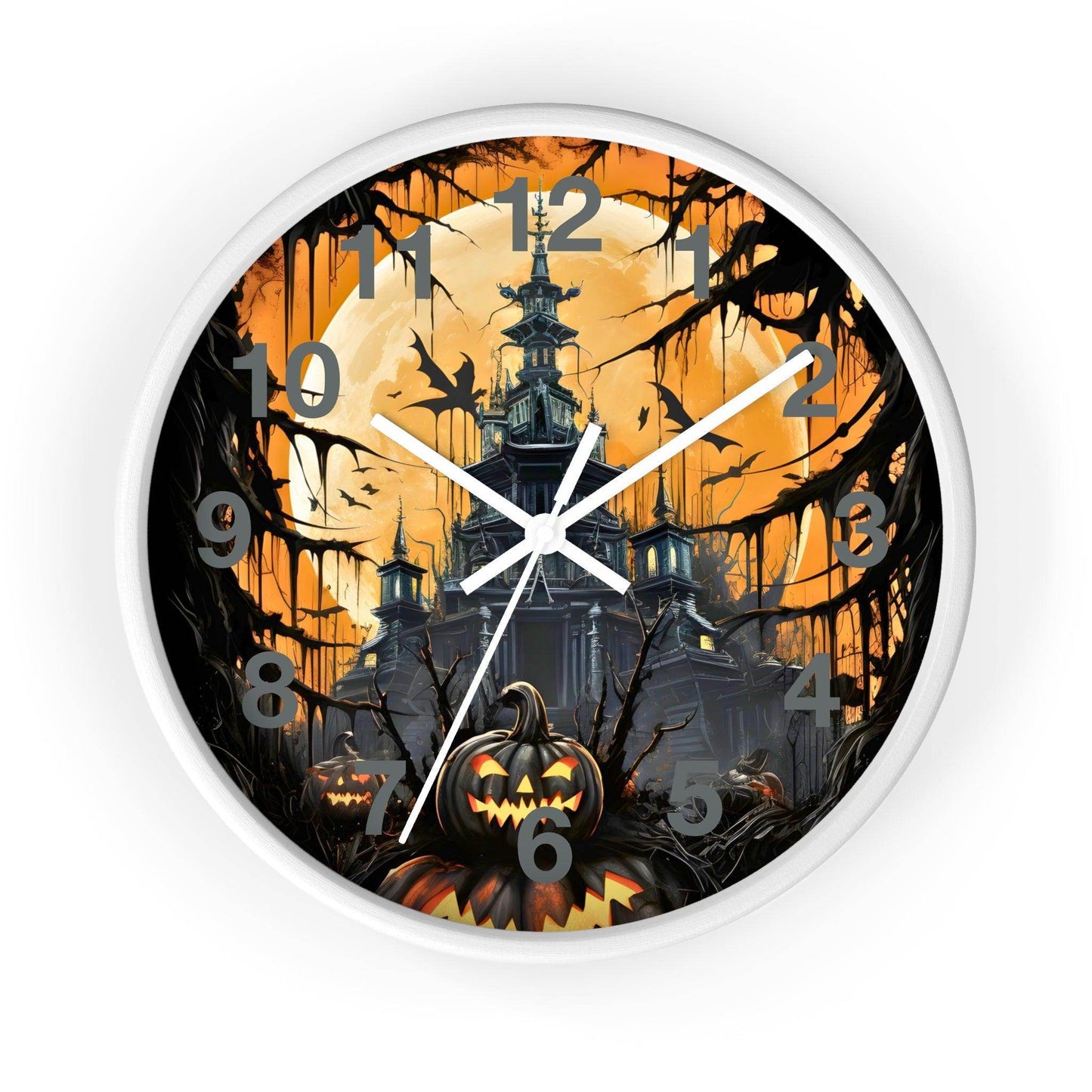 Halloween Ghost Wall Clock Halloween Wall Clocks Halloween Clock Fall Clock Halloween Decor - Giftsmojo