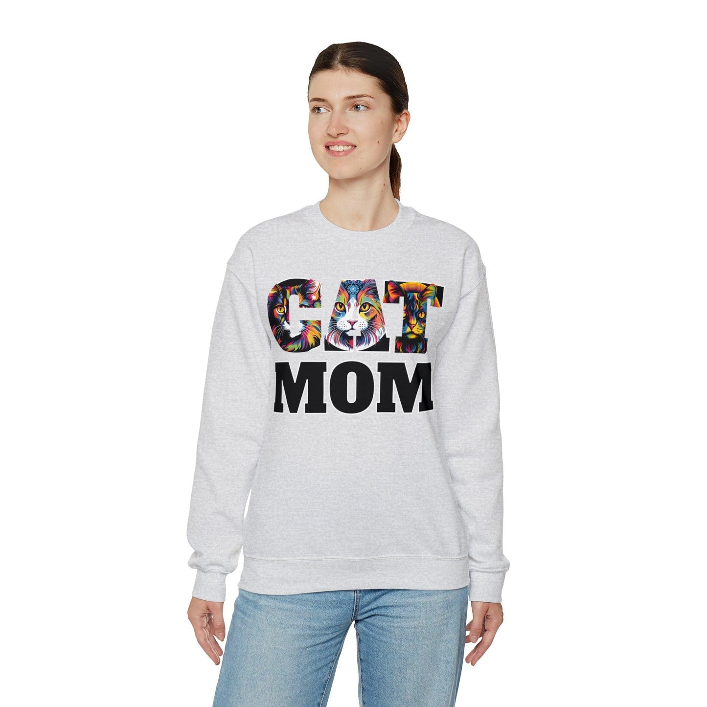 Cat Mom Sweatshirt Cat Sweatshirt Cat Crewneck Sweatshirt Cat Mom Gift Cat Lover Gift Cat Mama Shirt Cat Lover Sweater Animal Lover Gift