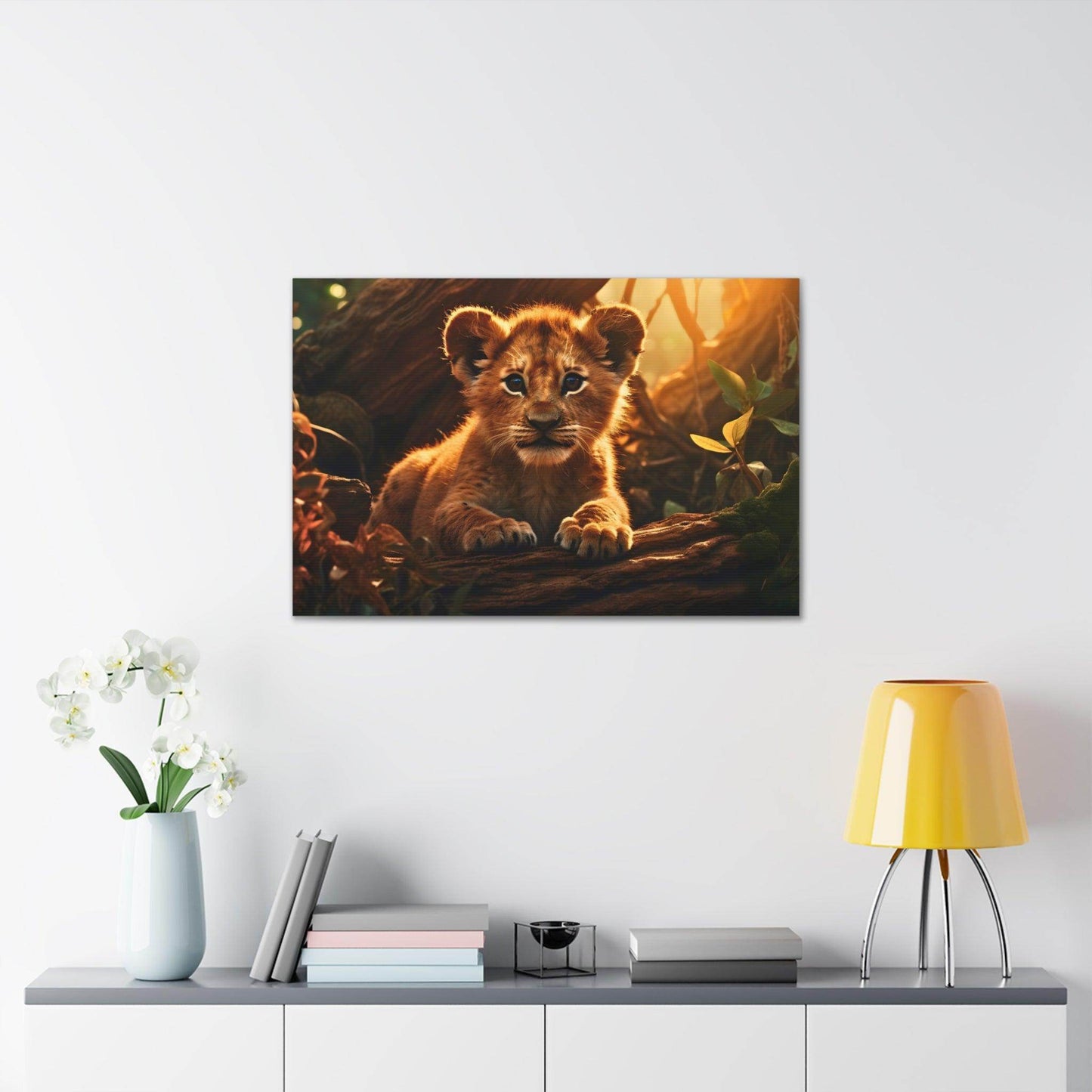 Baby Lion Cub Print Animal Nature Art Safari Nursery Canvas Gallery Wraps Baby Lion Print Large Canvas Art Animal Wall Art Lover Gift - Giftsmojo