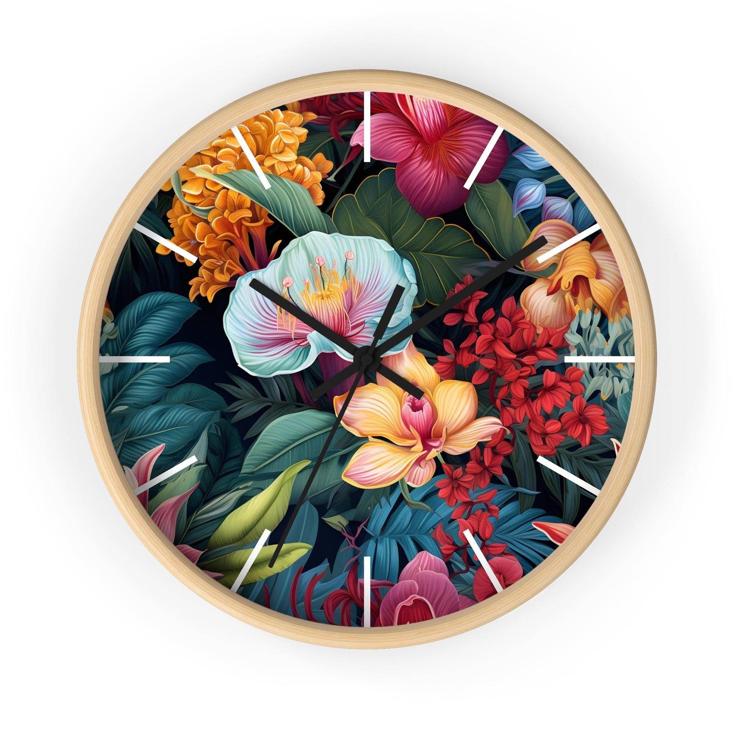 Wild Flower Wall Clock Flower Wall Clocks Home Clock Spring Clock Floral Clock Home Decor - Giftsmojo