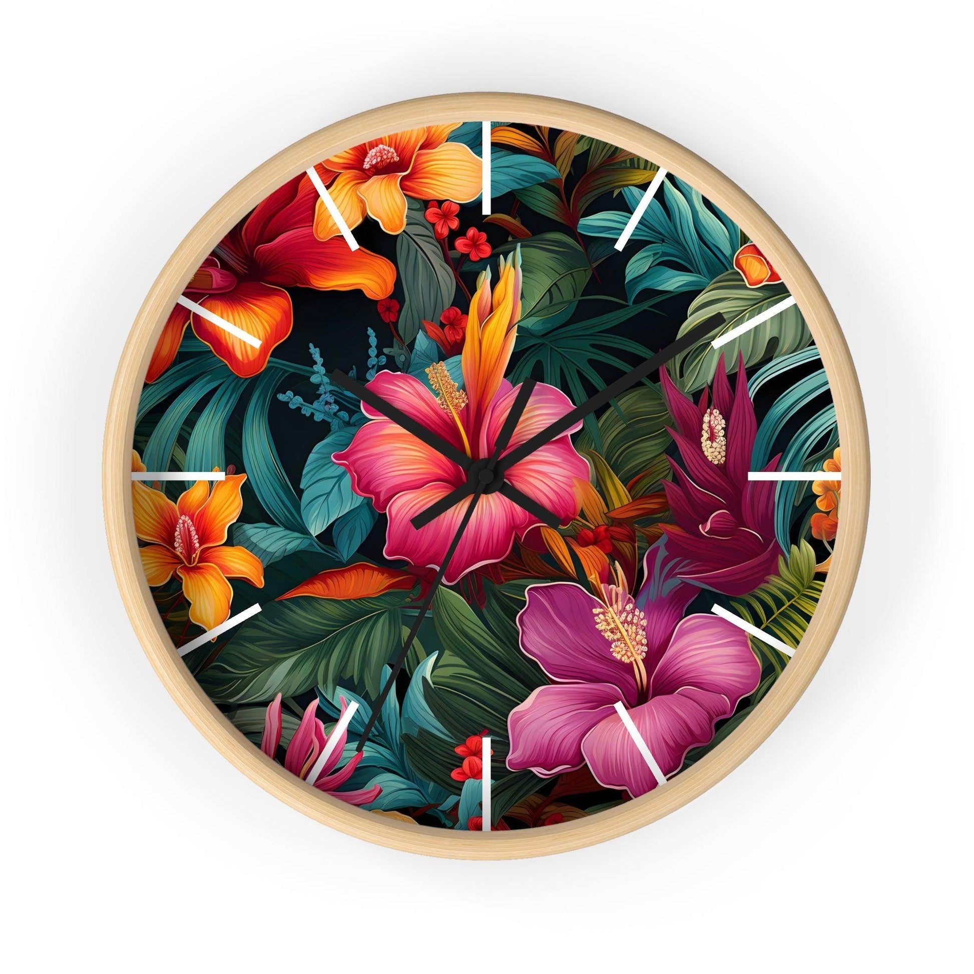 Wild Flower Wall Clock Flower Wall Clocks Home Clock Spring Clock Floral Clock Home Decor - Giftsmojo