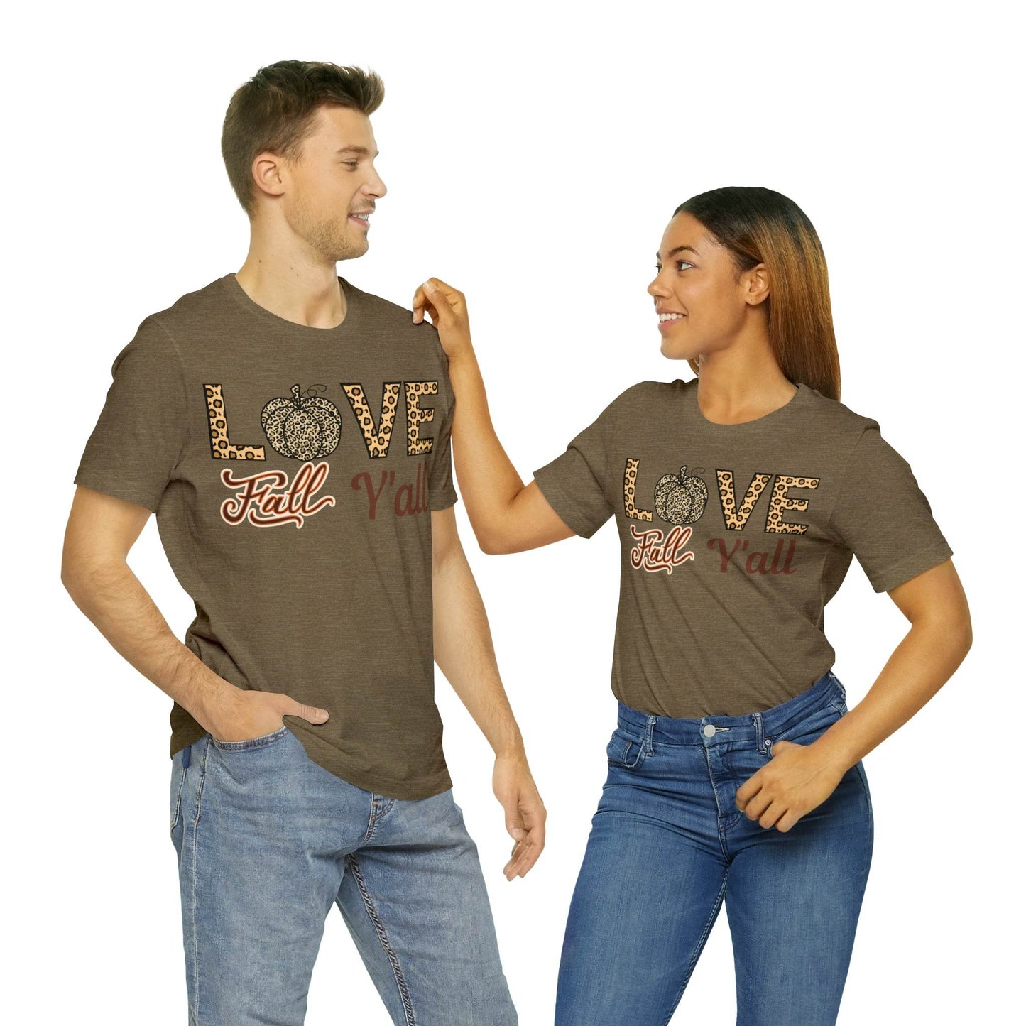 Leopard Print Love Fall Y'all Shirt, Pumpkin Shirt, Fall Shirt for Fall Lovers, Fall Gift - Giftsmojo