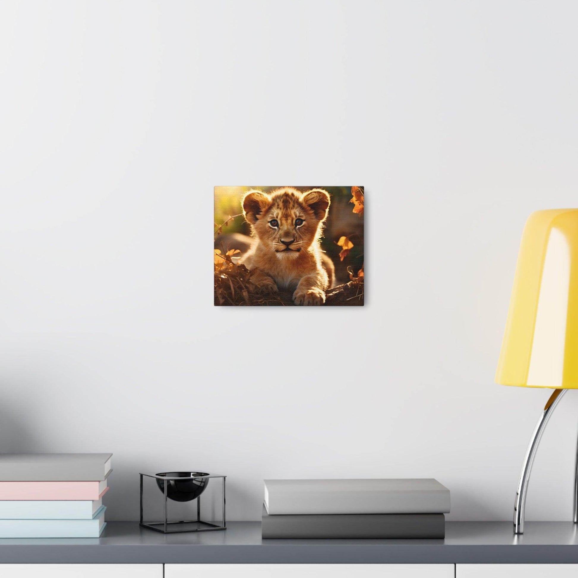 Baby Lion Cub Print Animal Nature Art Safari Nursery Canvas Gallery Wraps Baby Lion Print Large Canvas Art Animal Wall Art Lover Gift - Giftsmojo