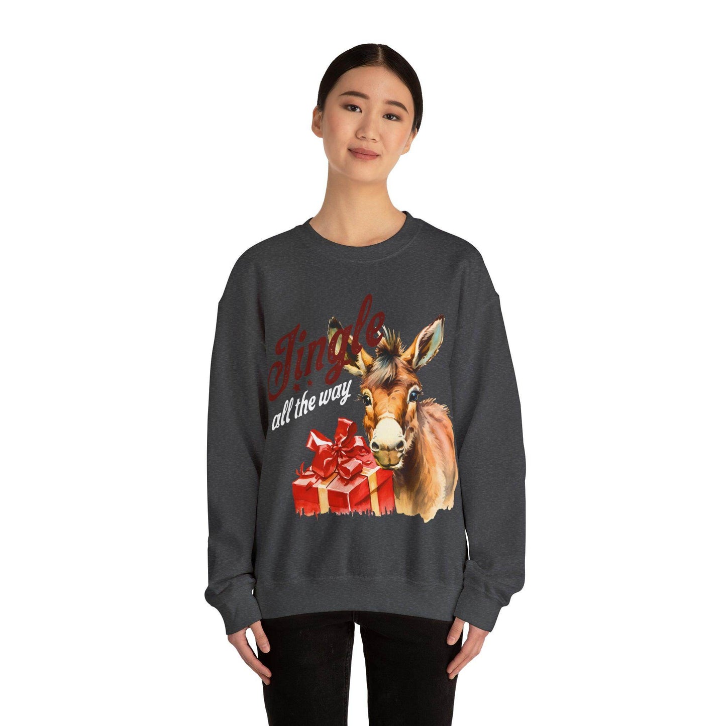 Jingle all the way Christmas Sweatshirt Christmas on The Farm Sweatshirt Christmas Farm Sweatshirt Christmas Sweater Trendy Christmas Shirt Farmers - Giftsmojo